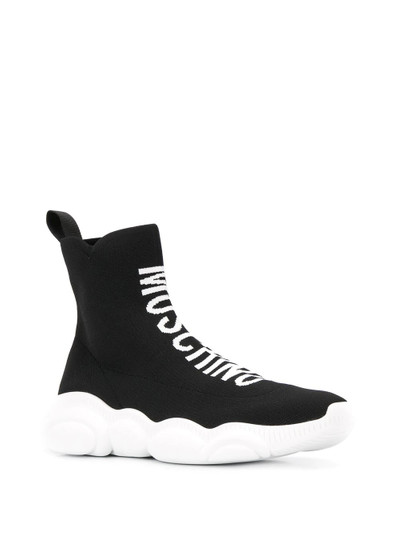 Moschino logo print high-top sneakers outlook