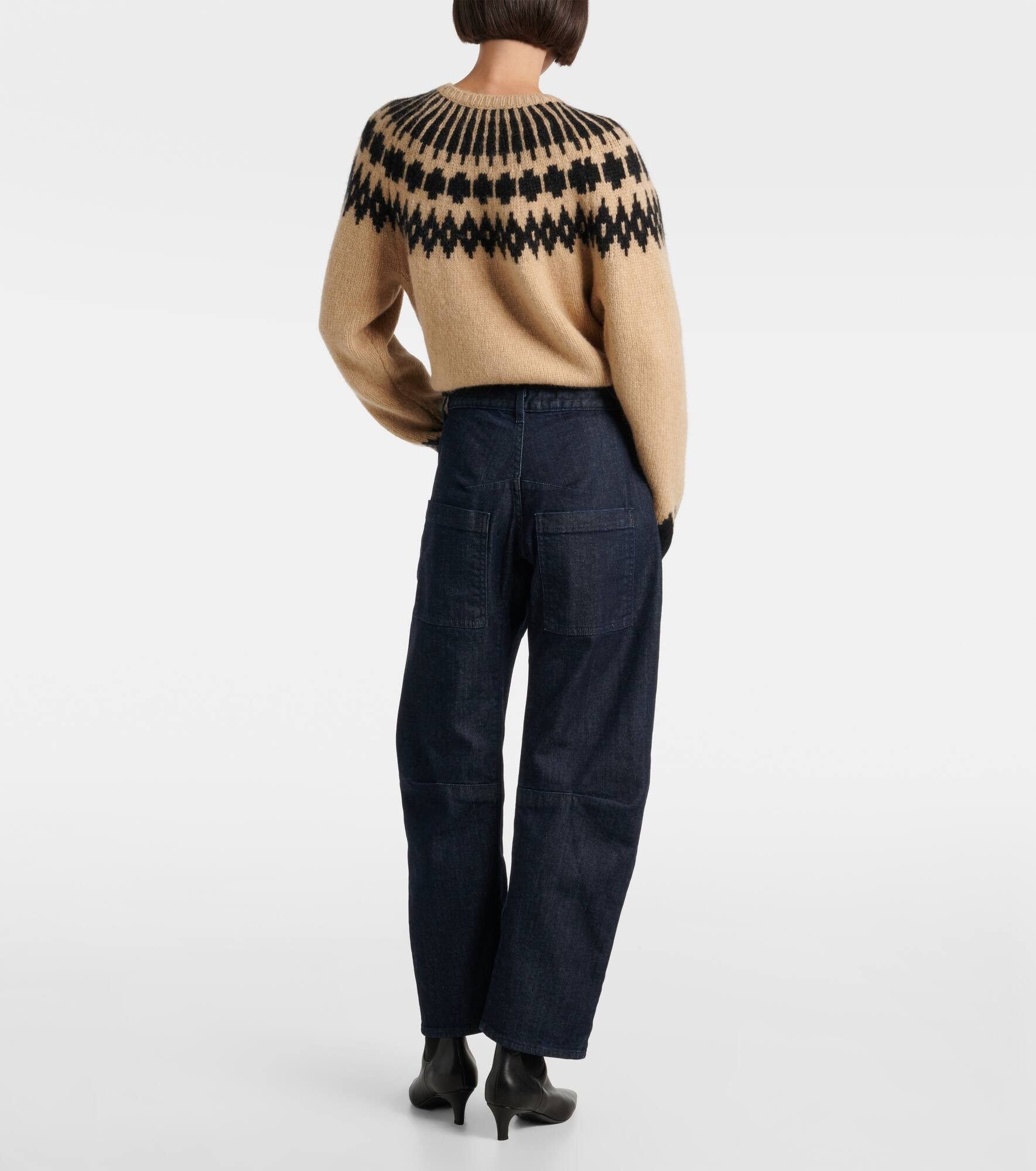 Shon high-rise barrel-leg jeans - 3