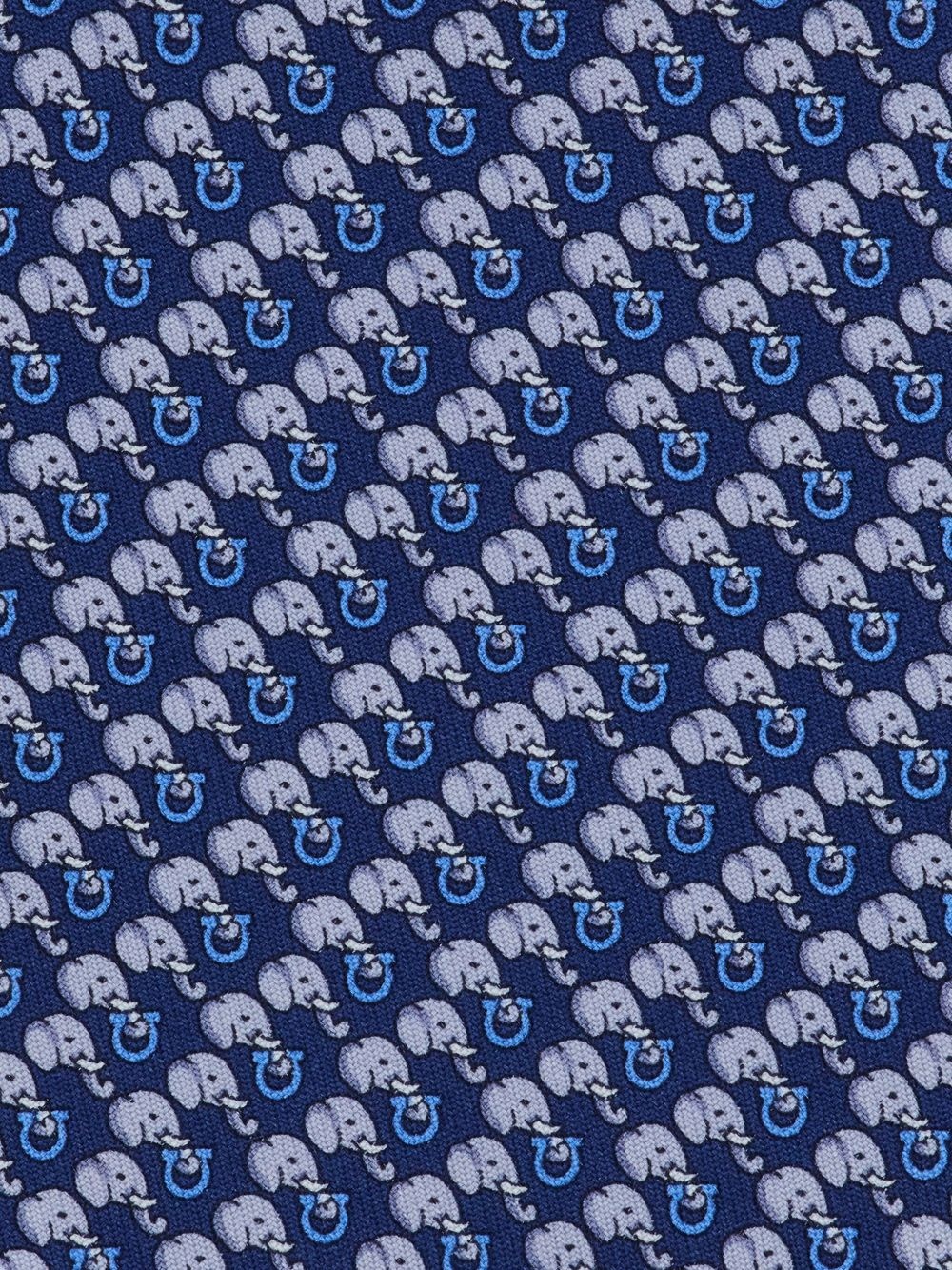 elephant-printed silk tie - 3