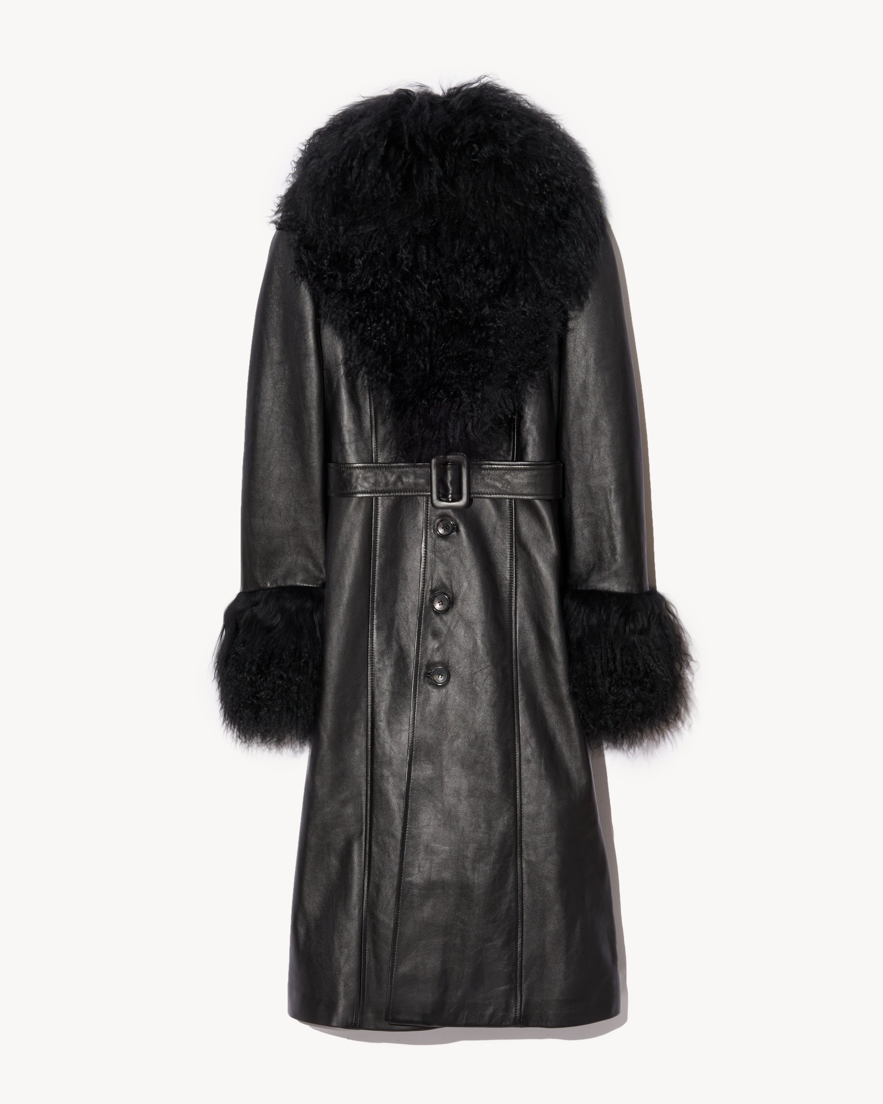SOLENE LEATHER COAT - 1