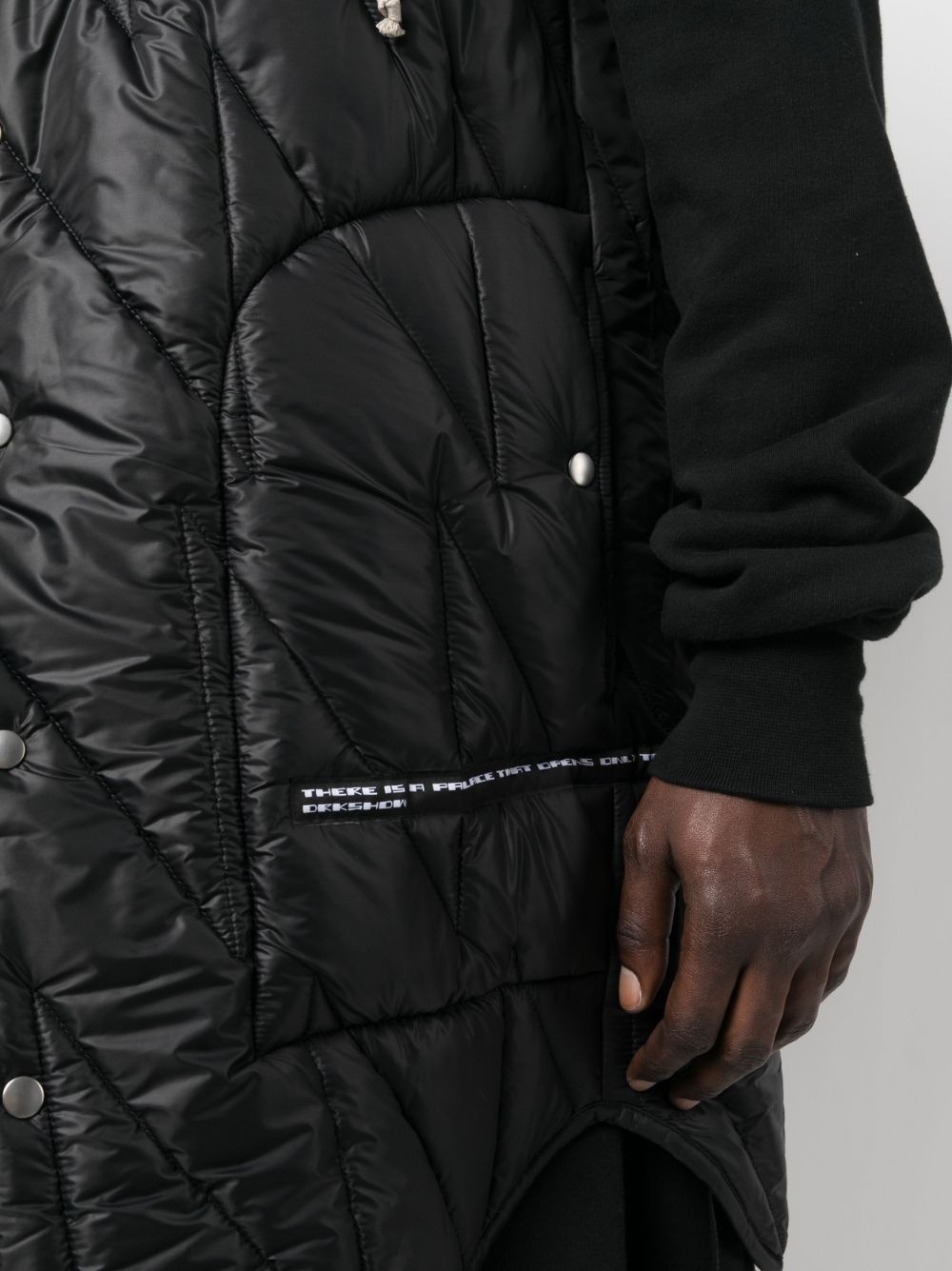 quilted mid-length gilet - 5
