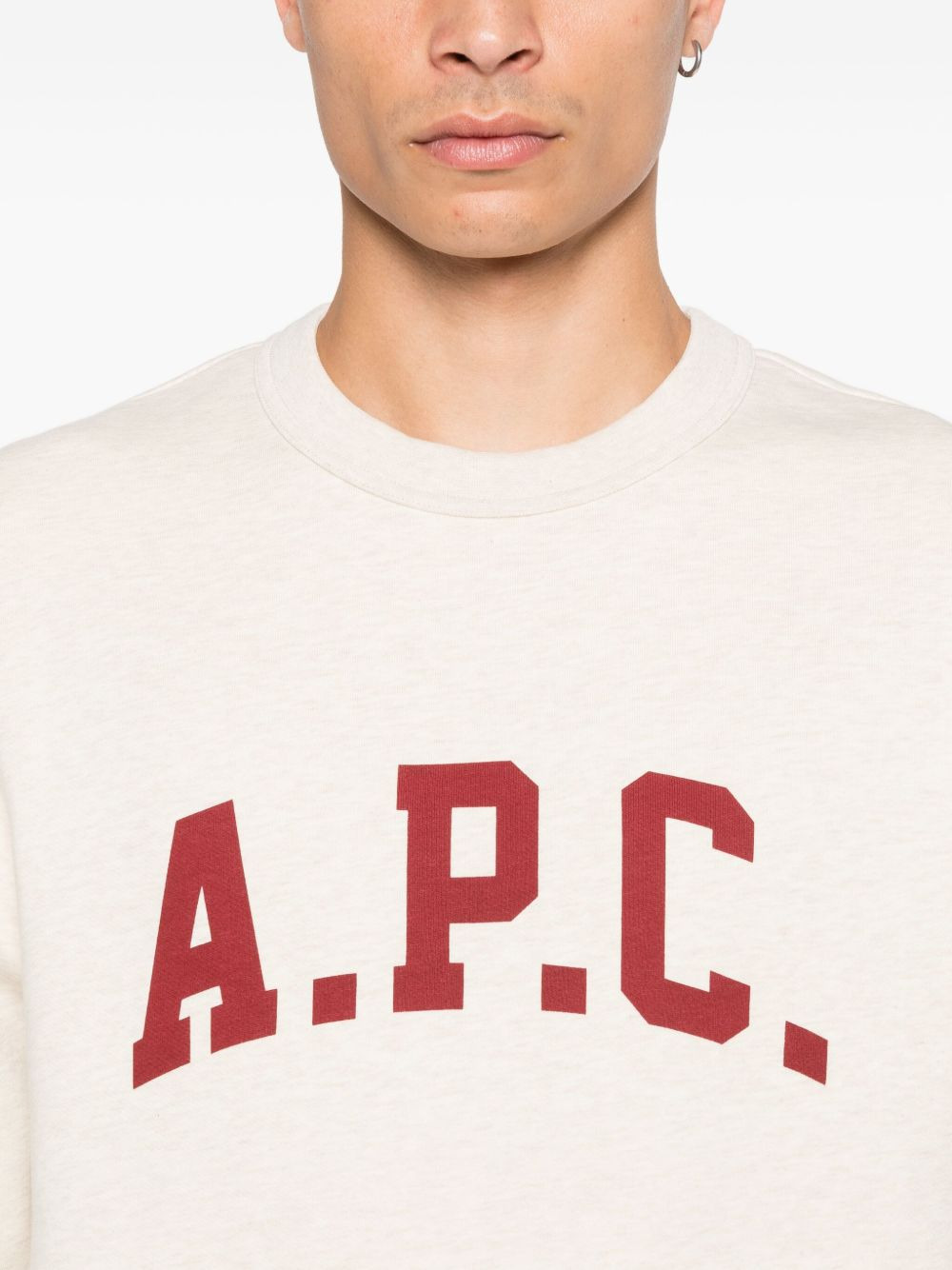 logo-print crew neck sweatshirt - 5