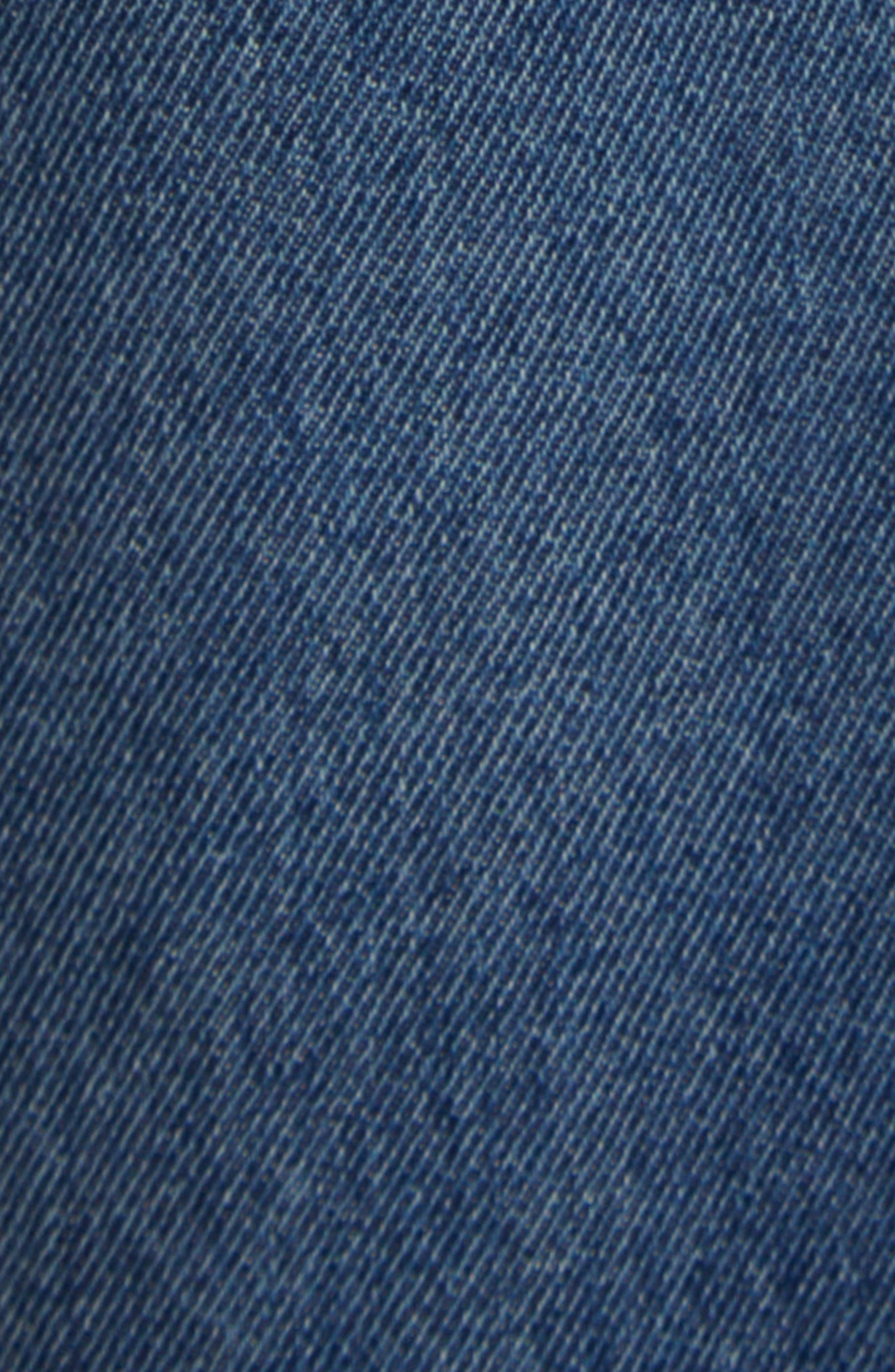 Simone Rocha Embellished Distressed Straight Leg Jeans in Distressed Blue/Pearl/Clear at Nordstrom - 7