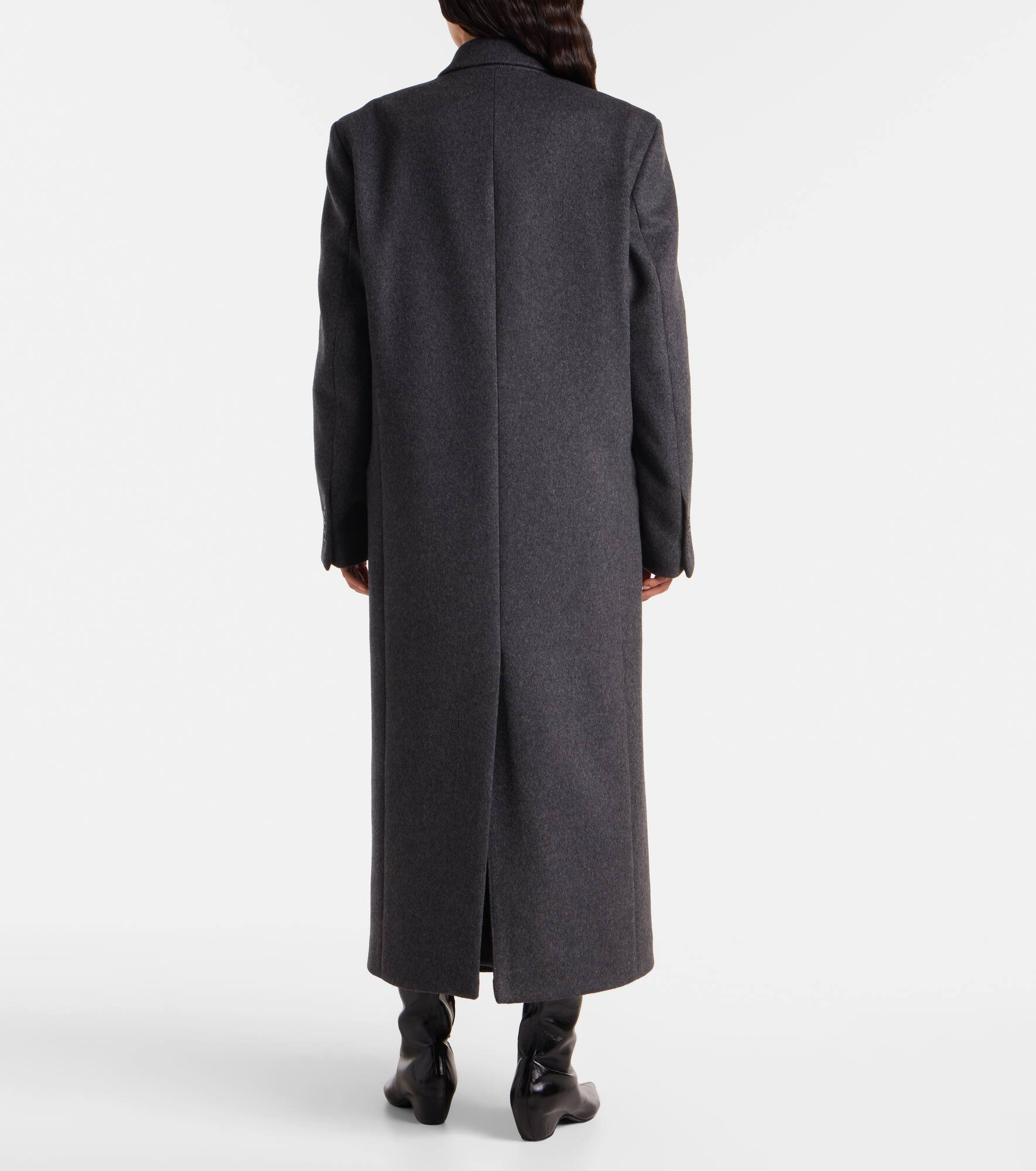 Double-breasted wool-blend coat - 3