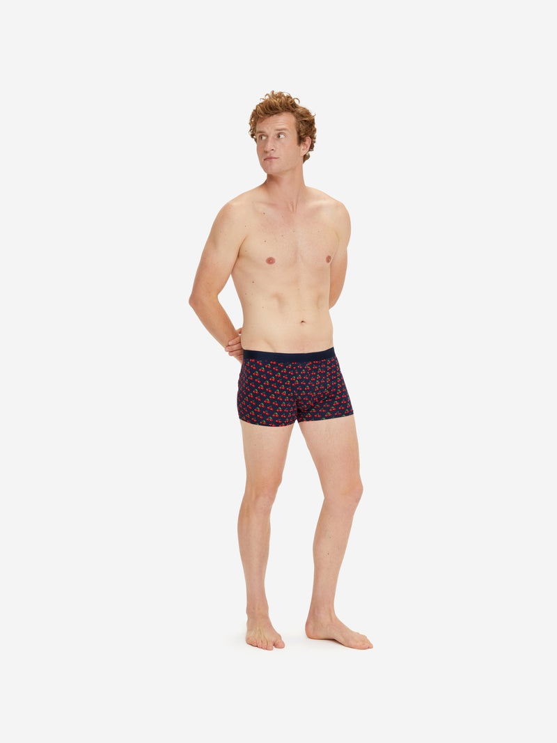 Men's Boxer Briefs Cherry Pima Cotton Stretch Navy - 3