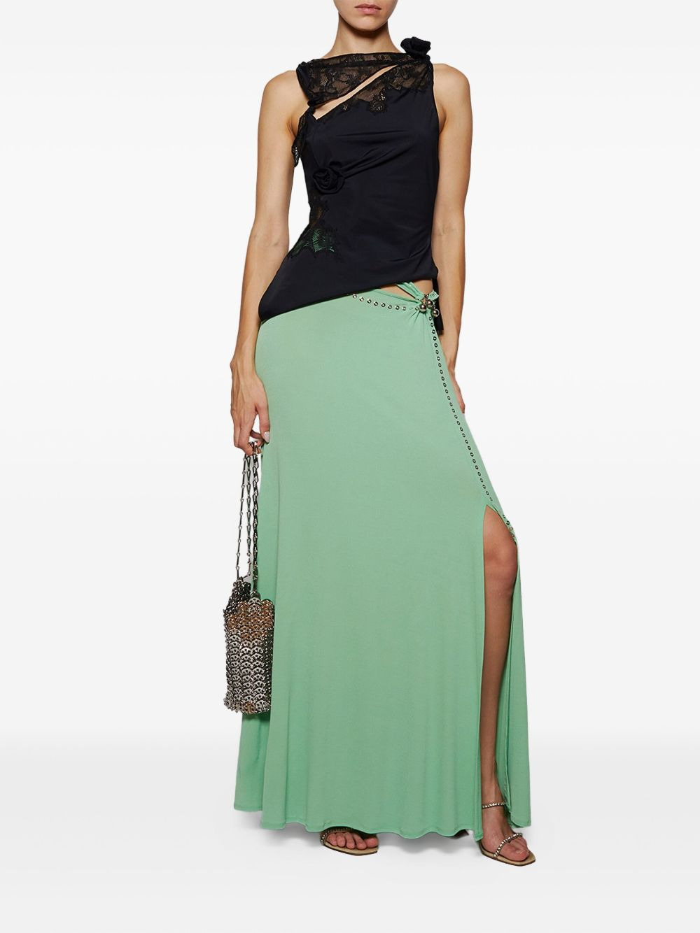 cut-out eyelet-embellished skirt - 2