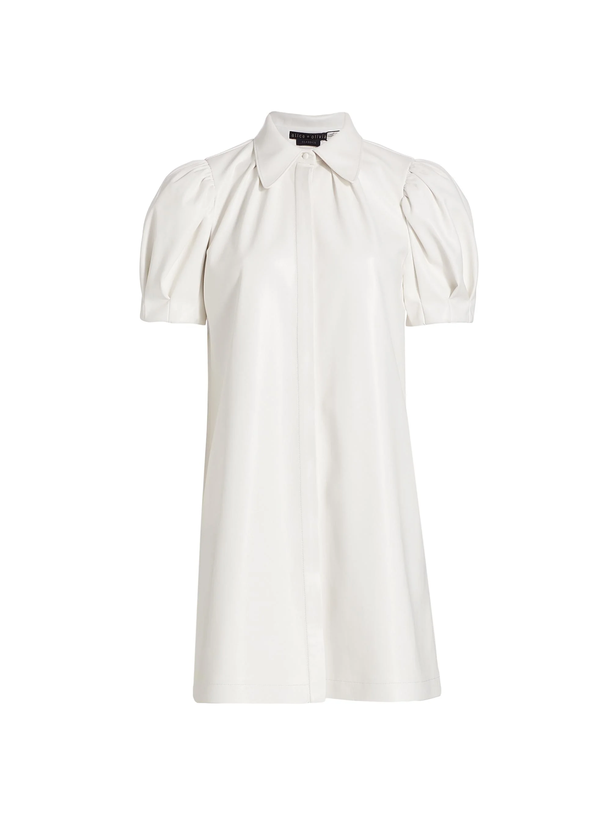 Women's Jem Faux Leather Shirtdress - Off White - 1
