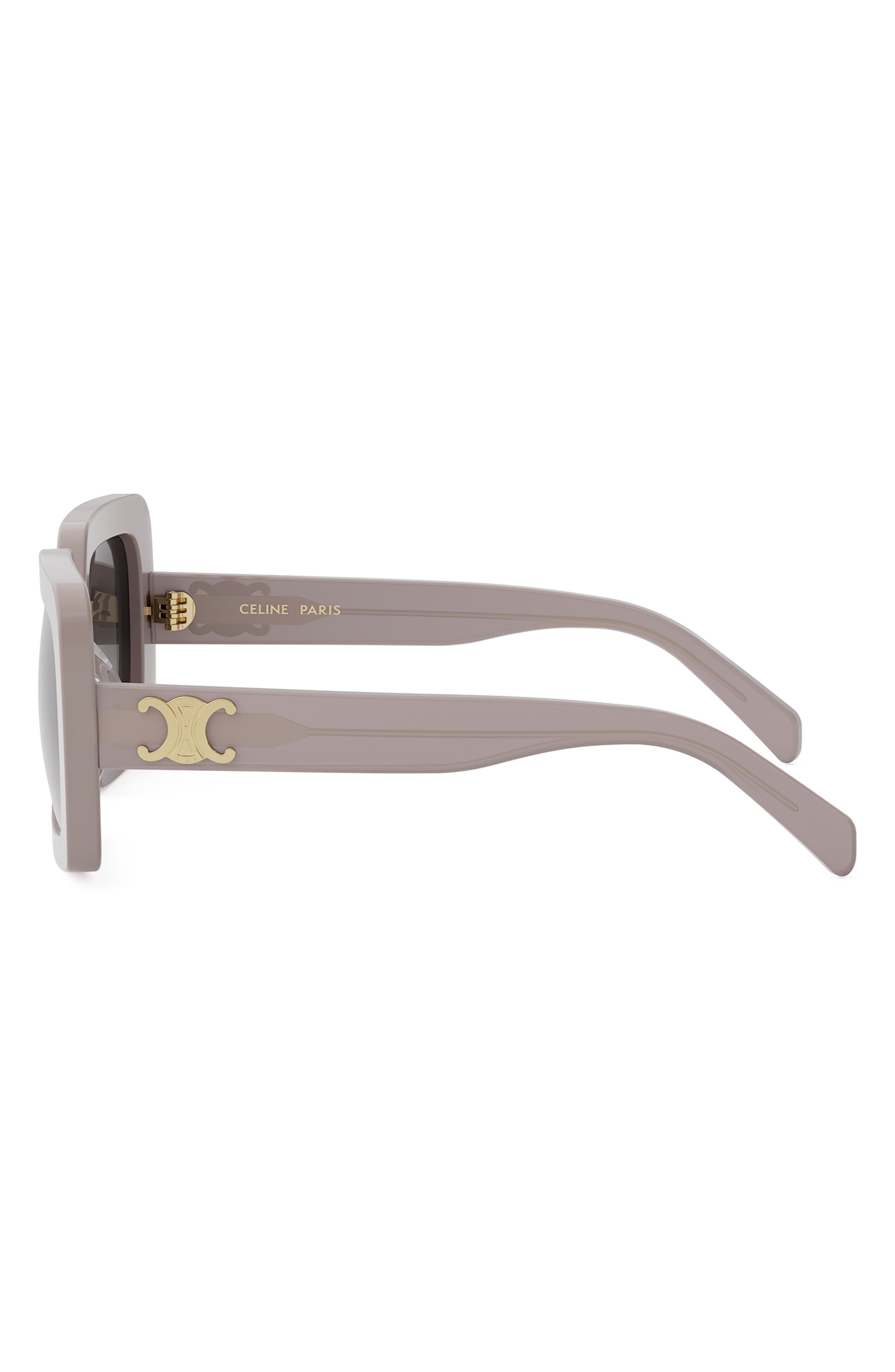 CELINE Triomphe 56mm Square Sunglasses in Shiny Light Brown /Brown at Nordstrom - 5