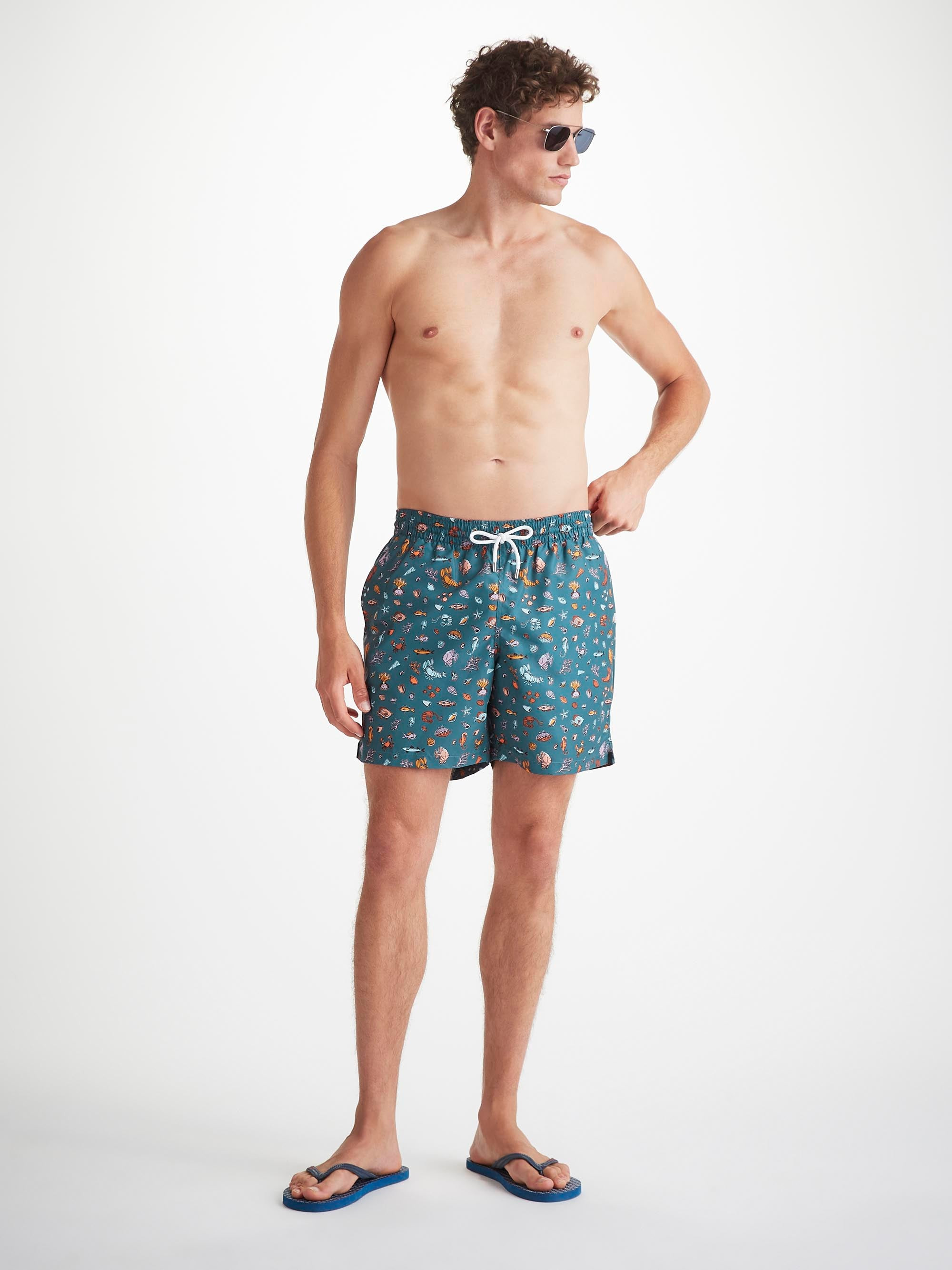 Men's Swim Shorts Blue Sea Friends Print - 3
