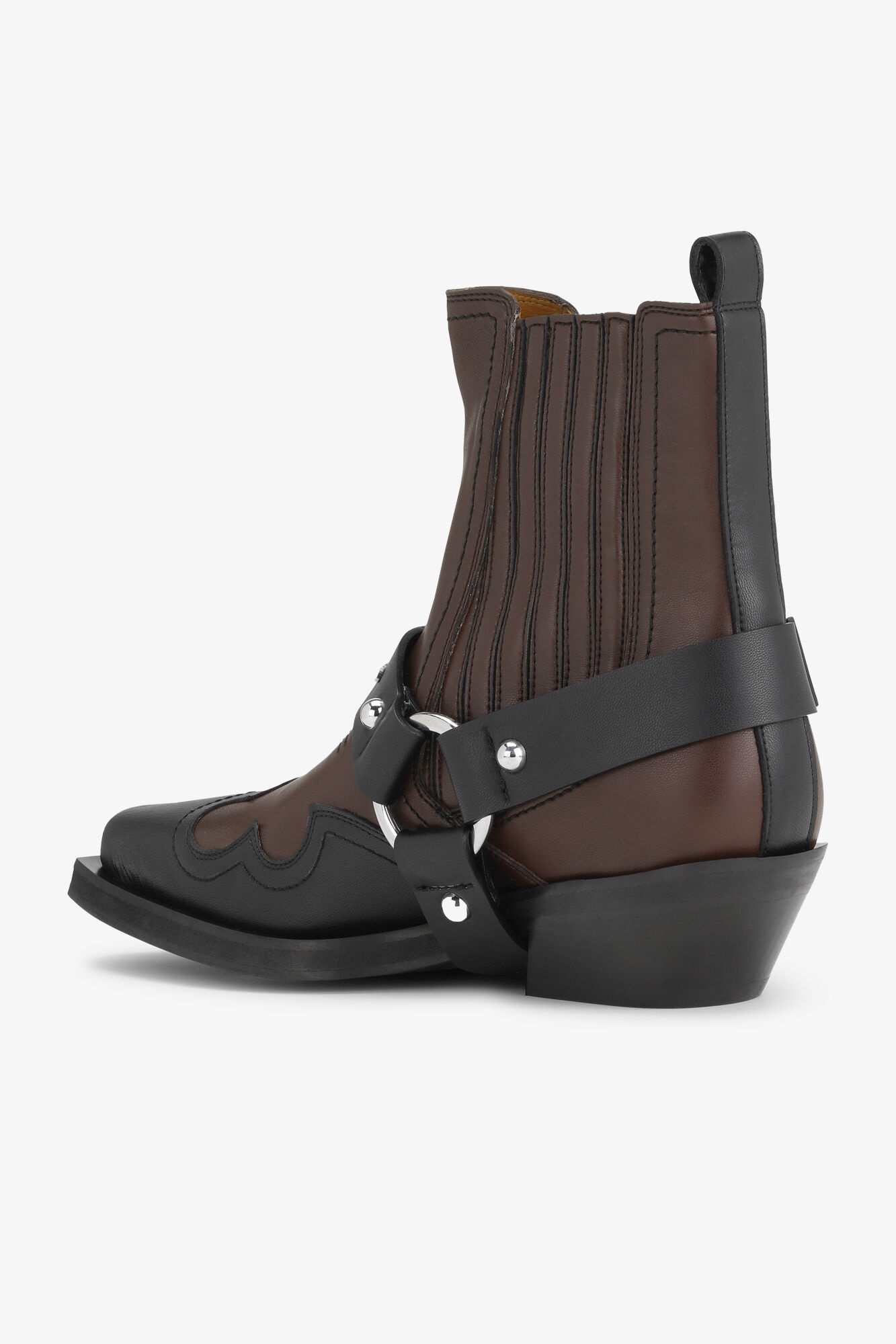 BROWN LOW CUT WESTERN CHELSEA BOOTS - 3