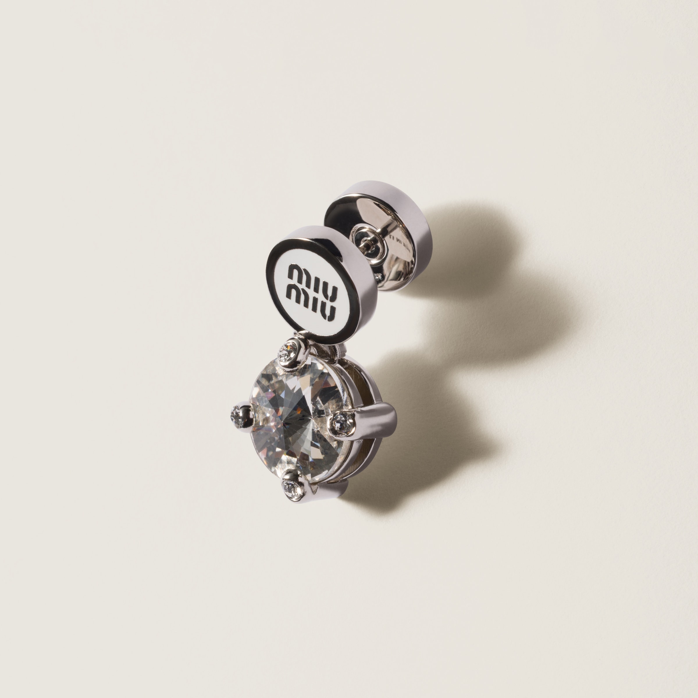 Metal earrings with crystals - 2