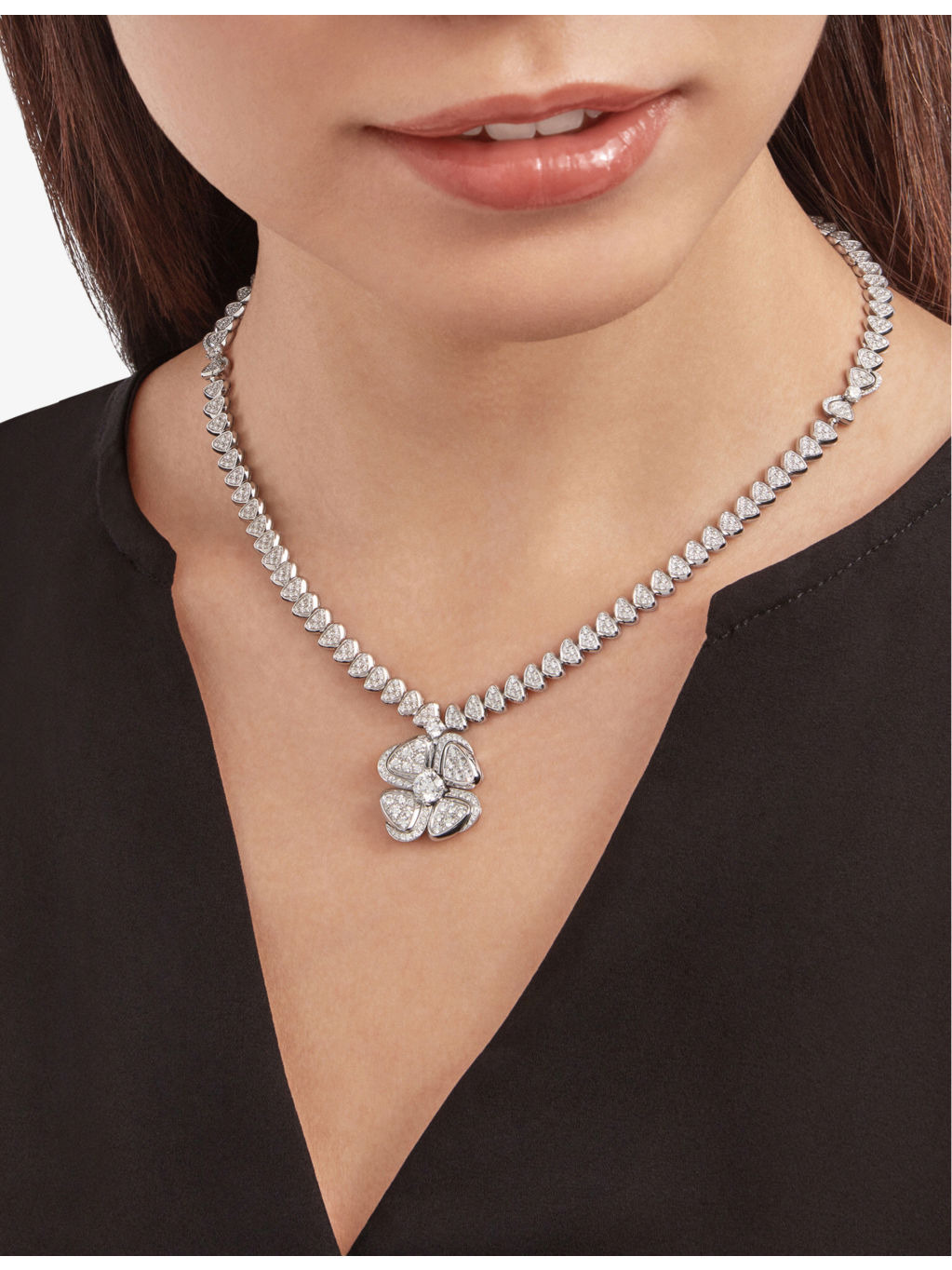 Fiorever 18ct white-gold and 4.95ct brilliant-cut diamond necklace - 5