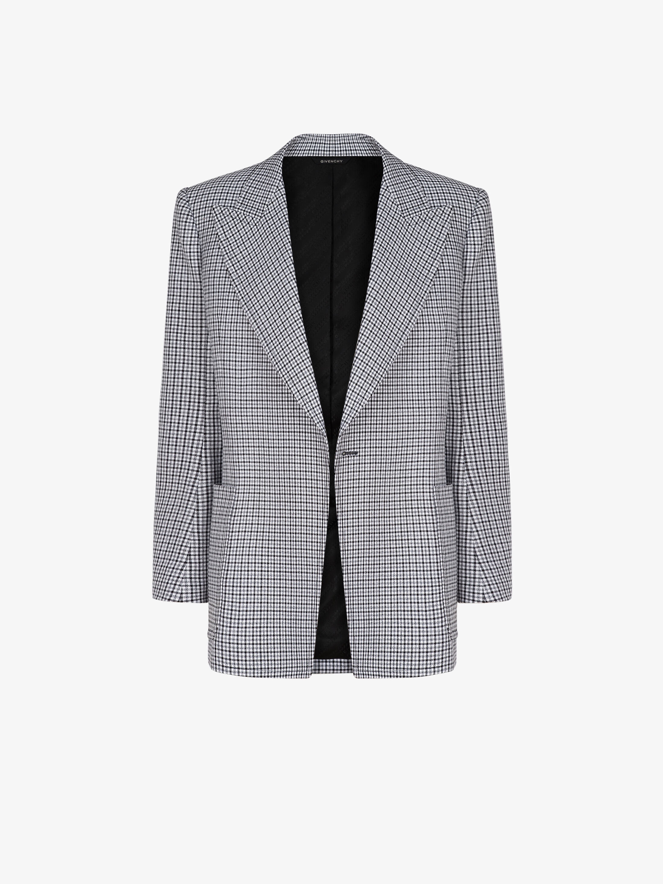 Double breasted jacket in houndstooth wool - 5