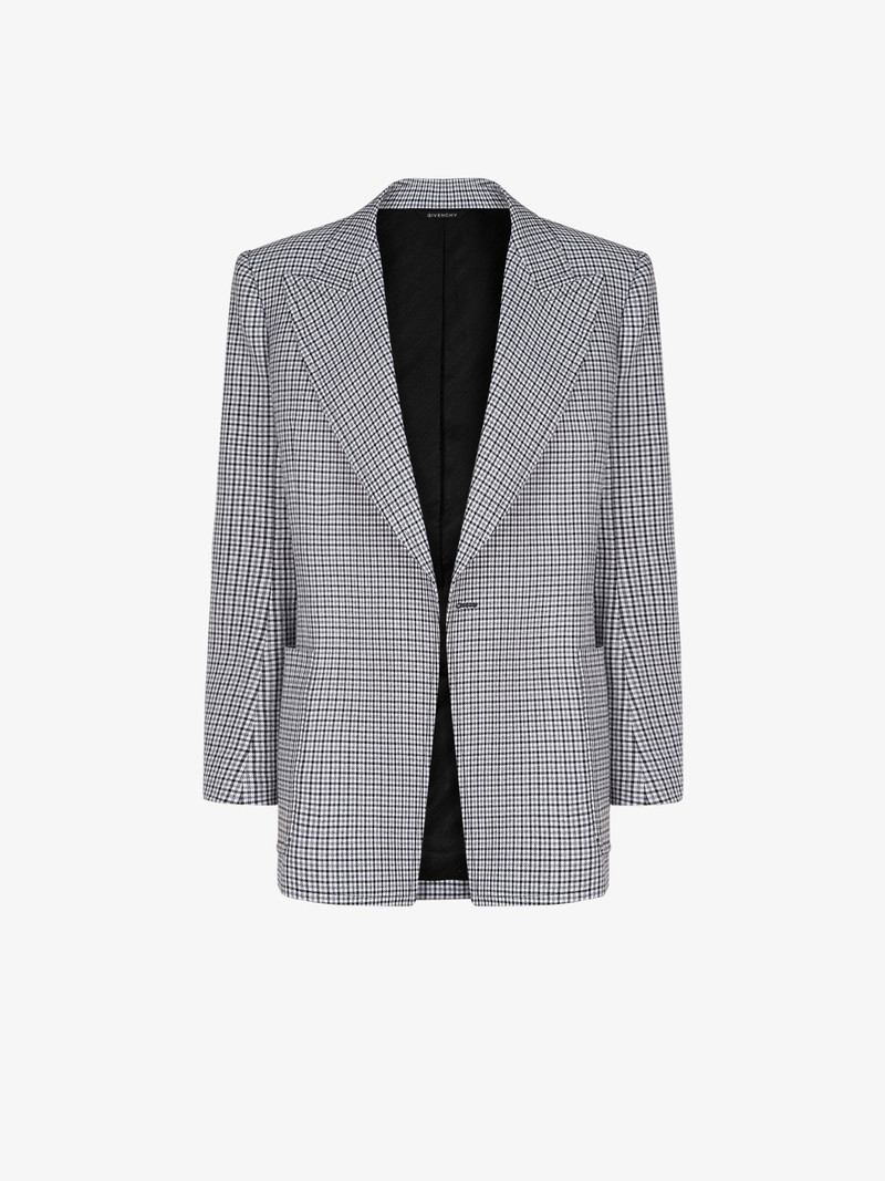 Double breasted jacket in houndstooth wool 5