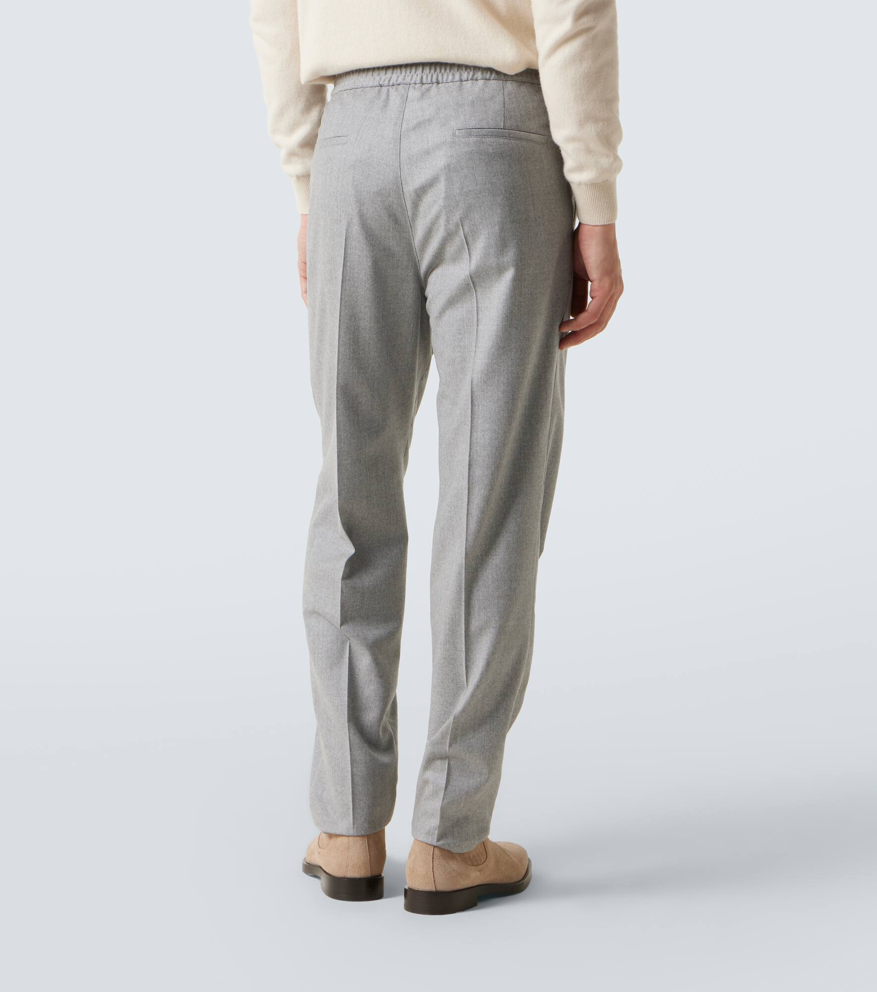 Virgin wool flannel straight pants - 4