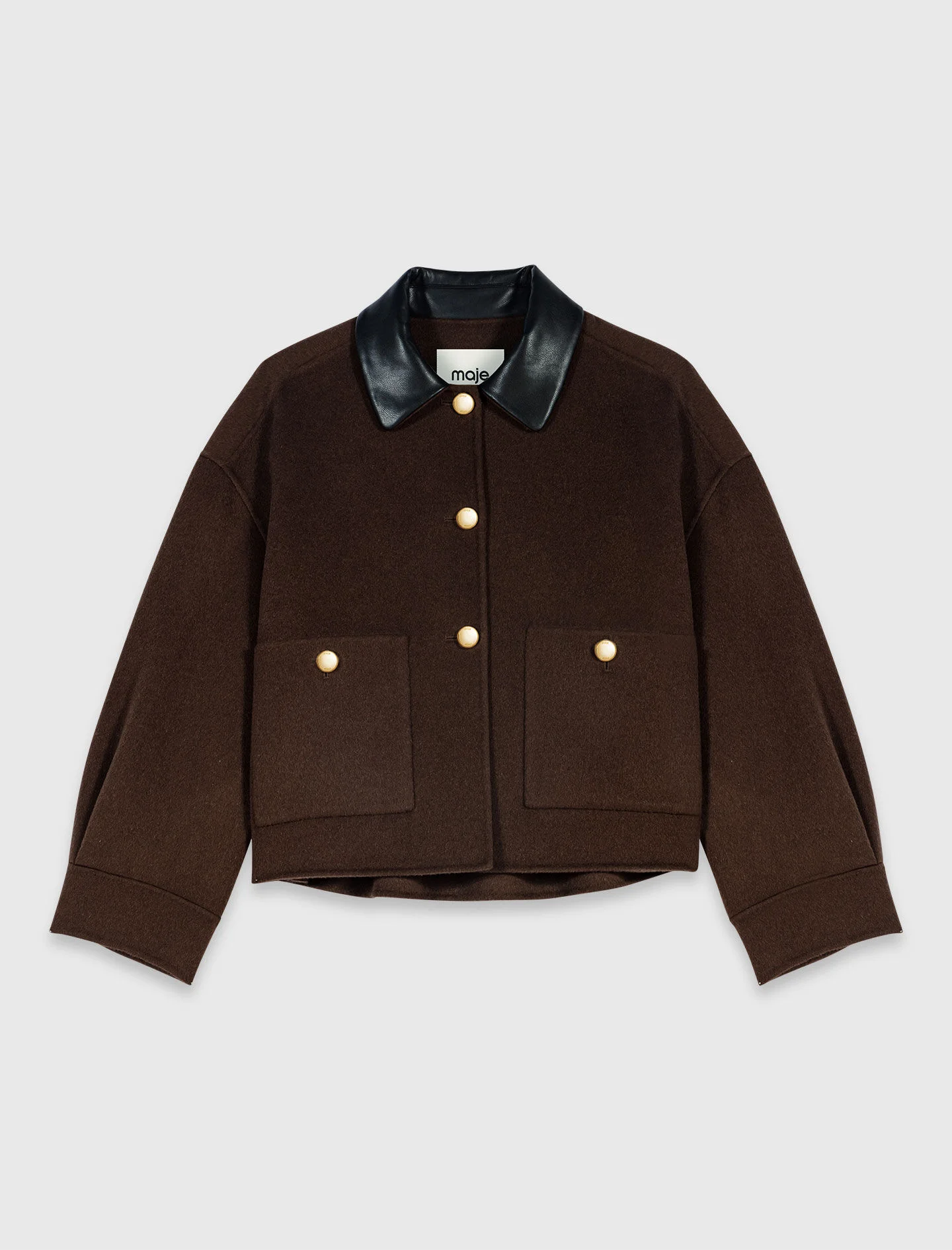 Short wool jacket with pleated back - 1