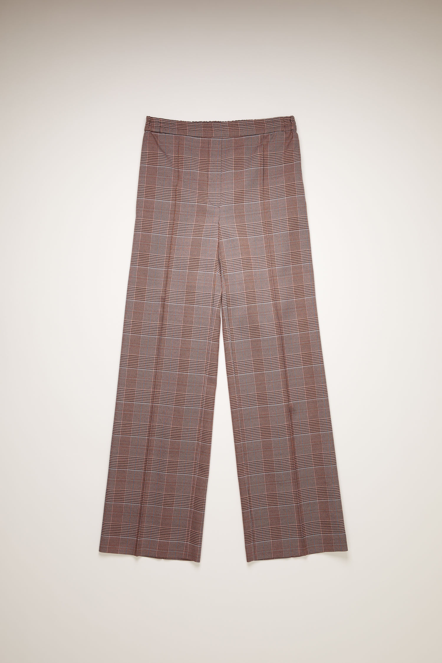 Elasticated-waist checked trousers pink/purple - 1