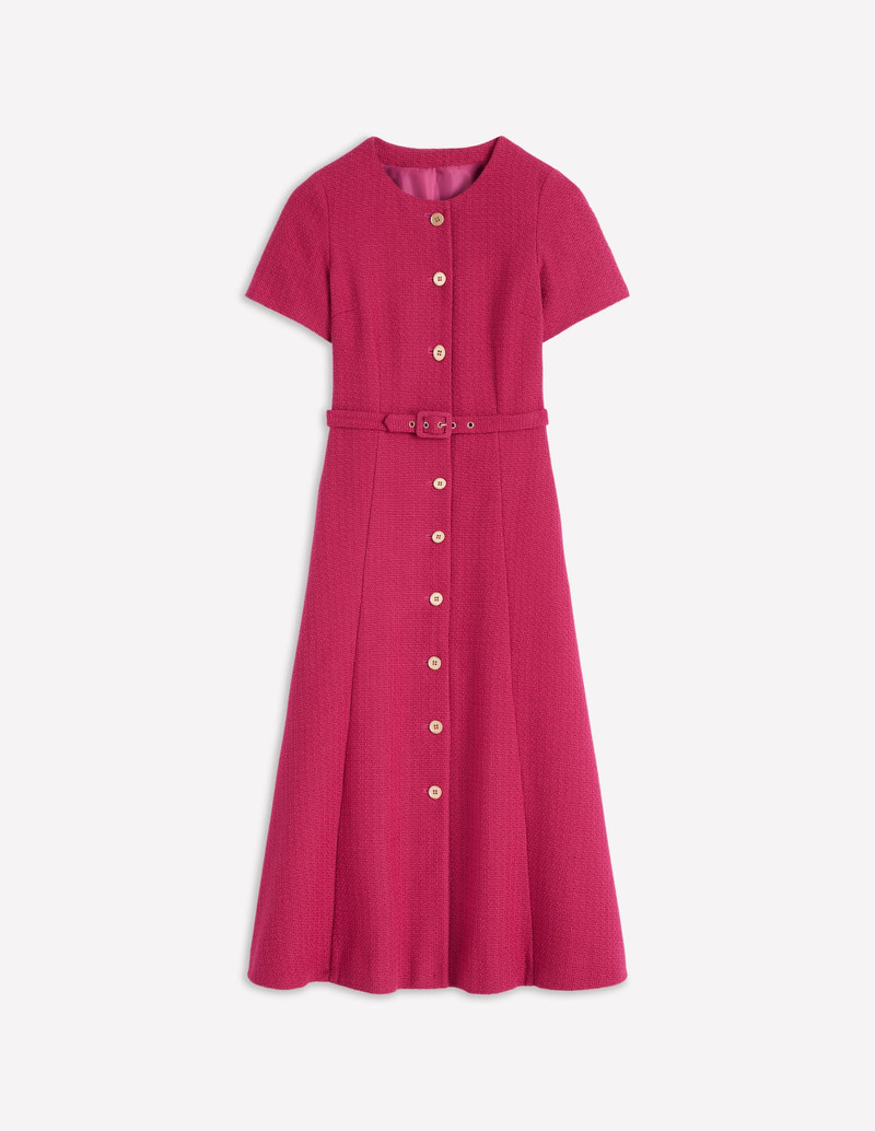 Charlotte Cotton Midi Dress-Bright Cherry 1
