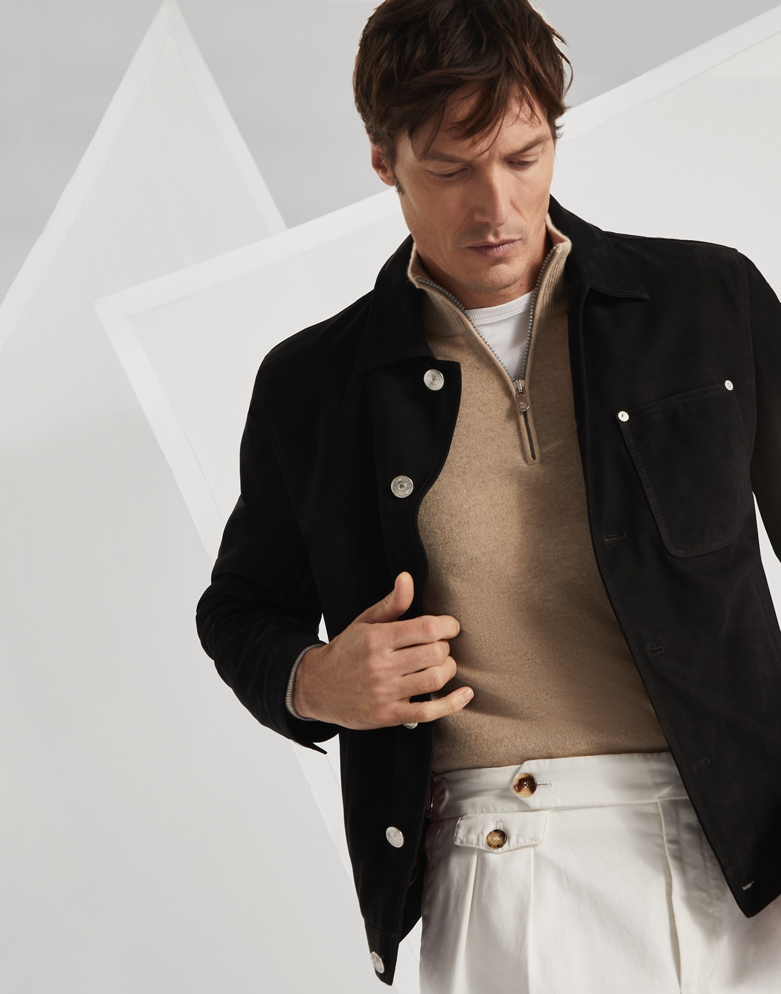 Nubuck shirt-style outerwear jacket - 4