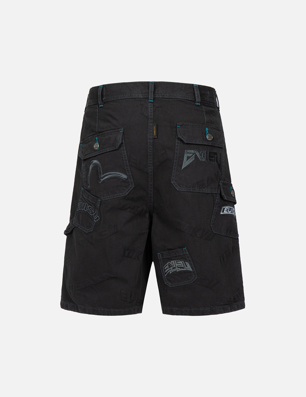 ALLOVER LOGO JACQUARD SHORTS WITH MULTIPLE POCKETS - 1