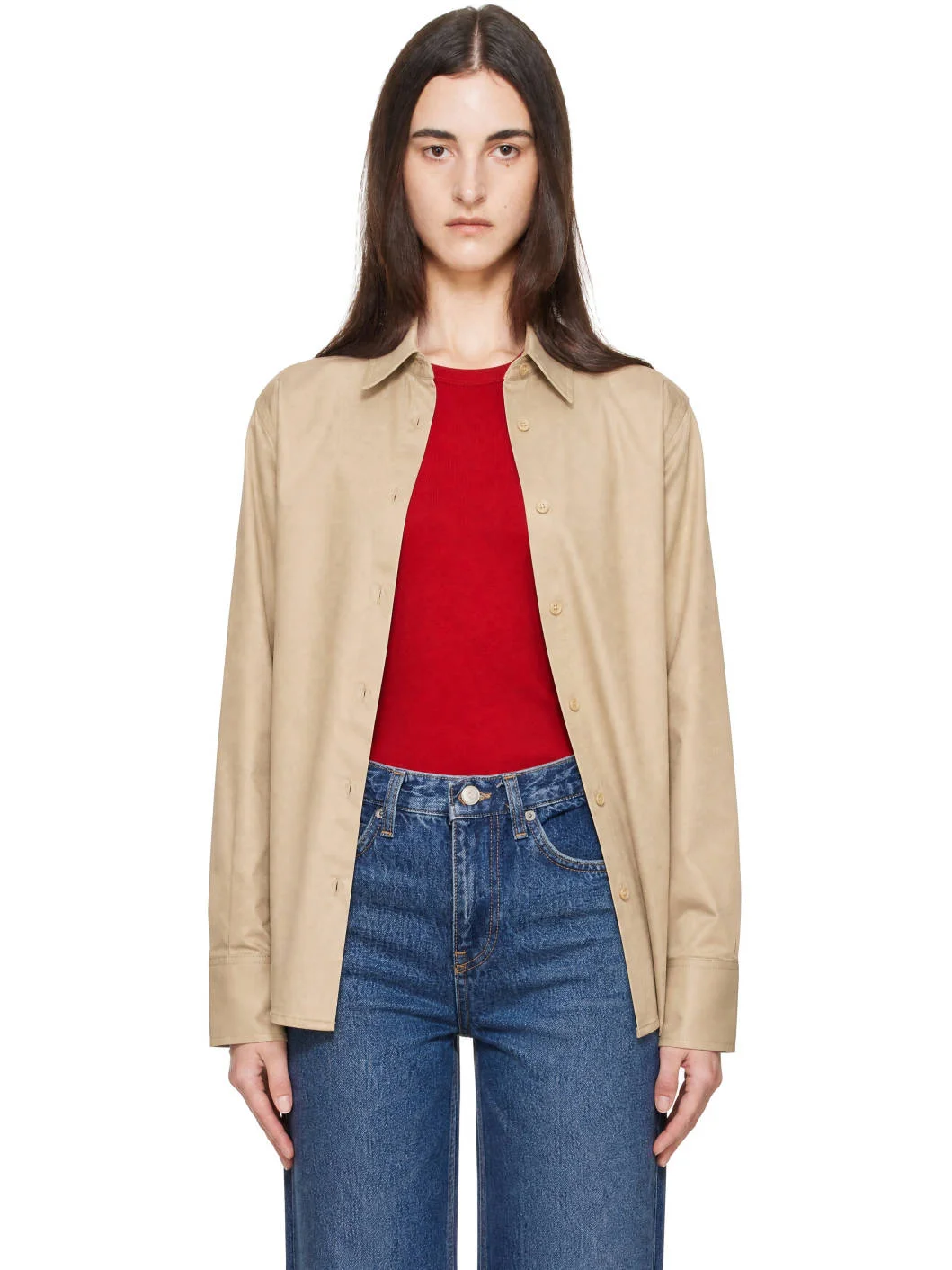 Beige Peri Cotton Shirt - 1