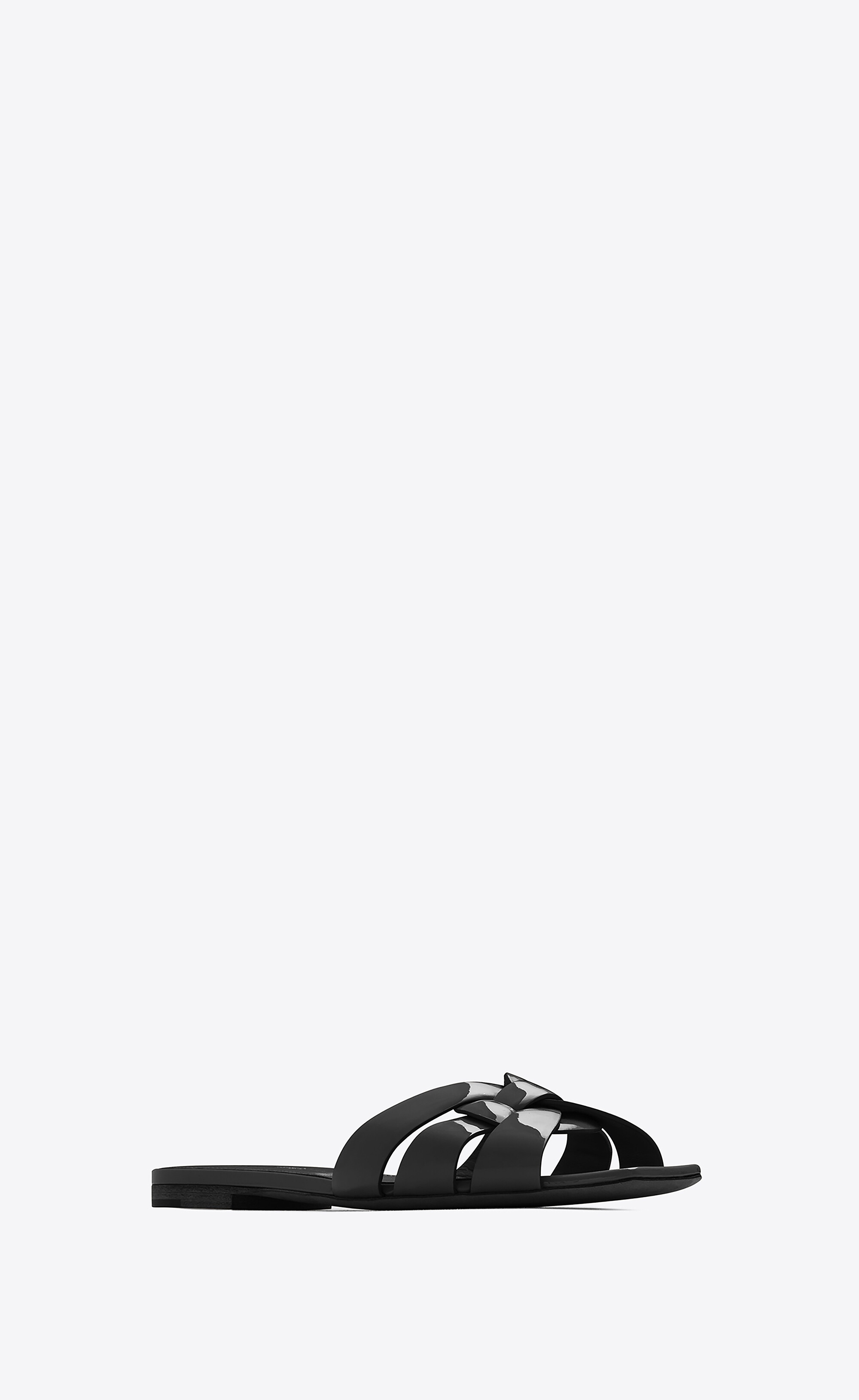 ★関税込★SAINT LAURENT★TRIBUTE FLAT MULES★ミュール★ SAINT LAURENT tribute flat mules in patent leather | REVERSIBLE