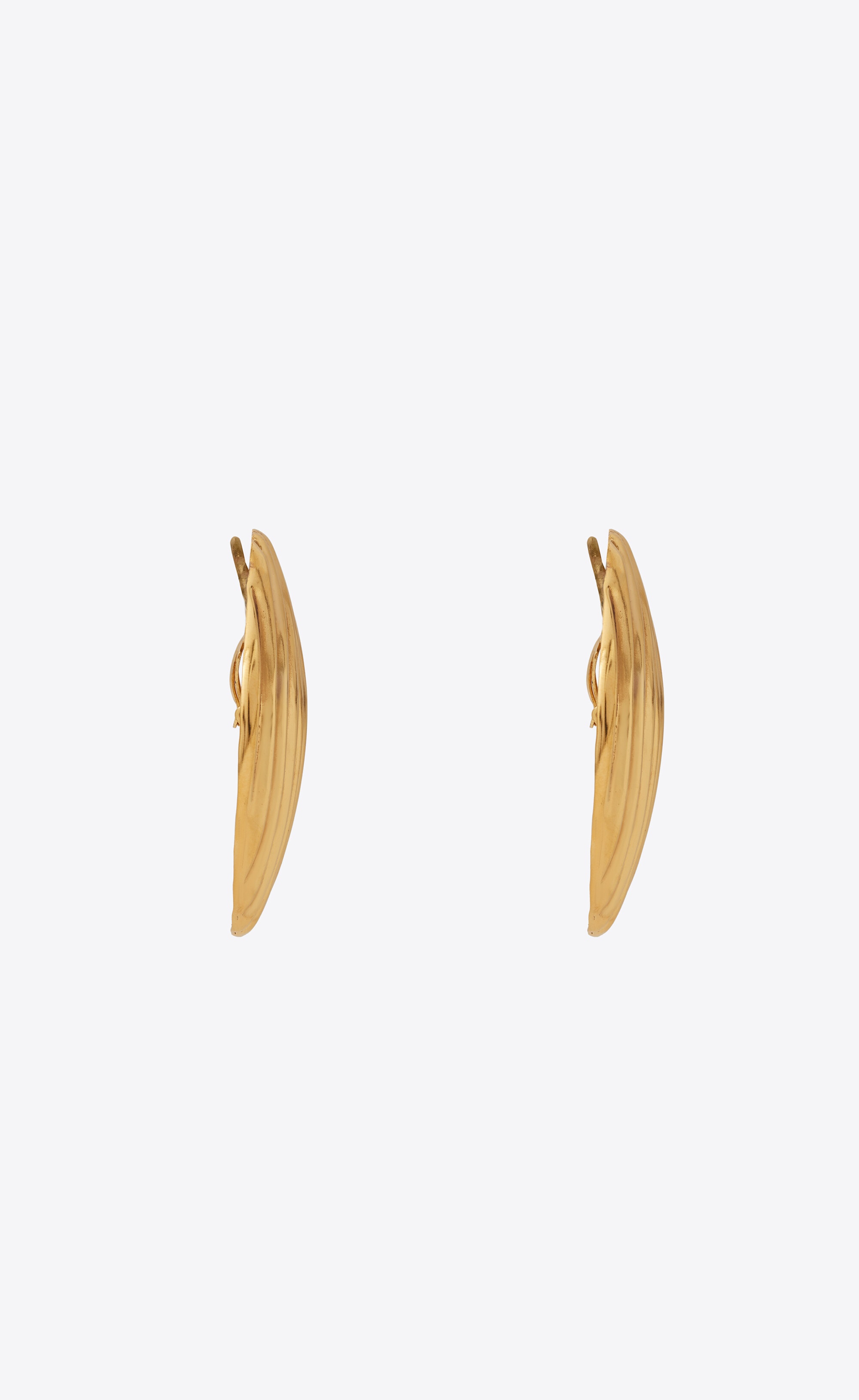 oversized groove earrings in metal - 3