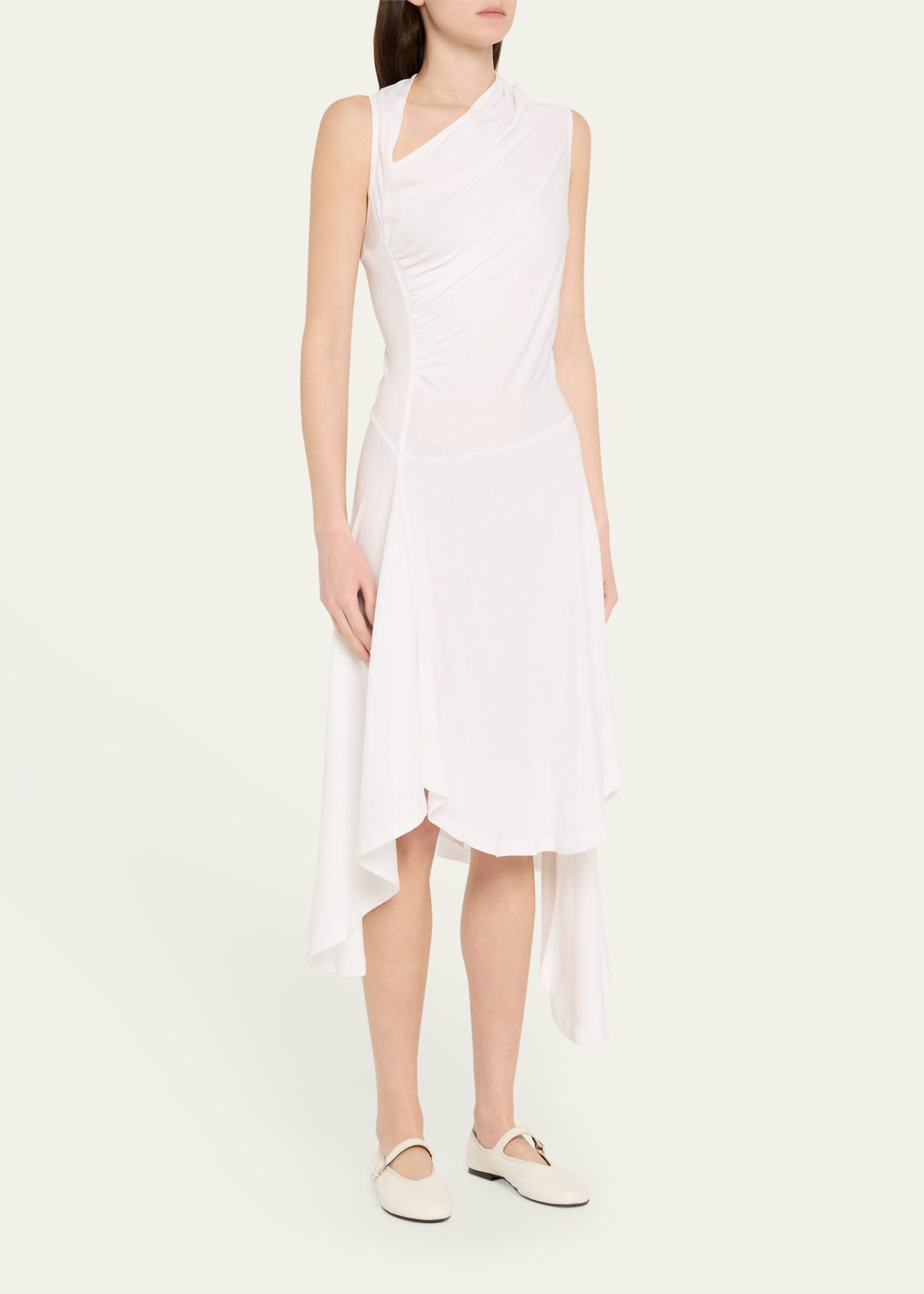 Draped Sleeveless Midi Dress - 4