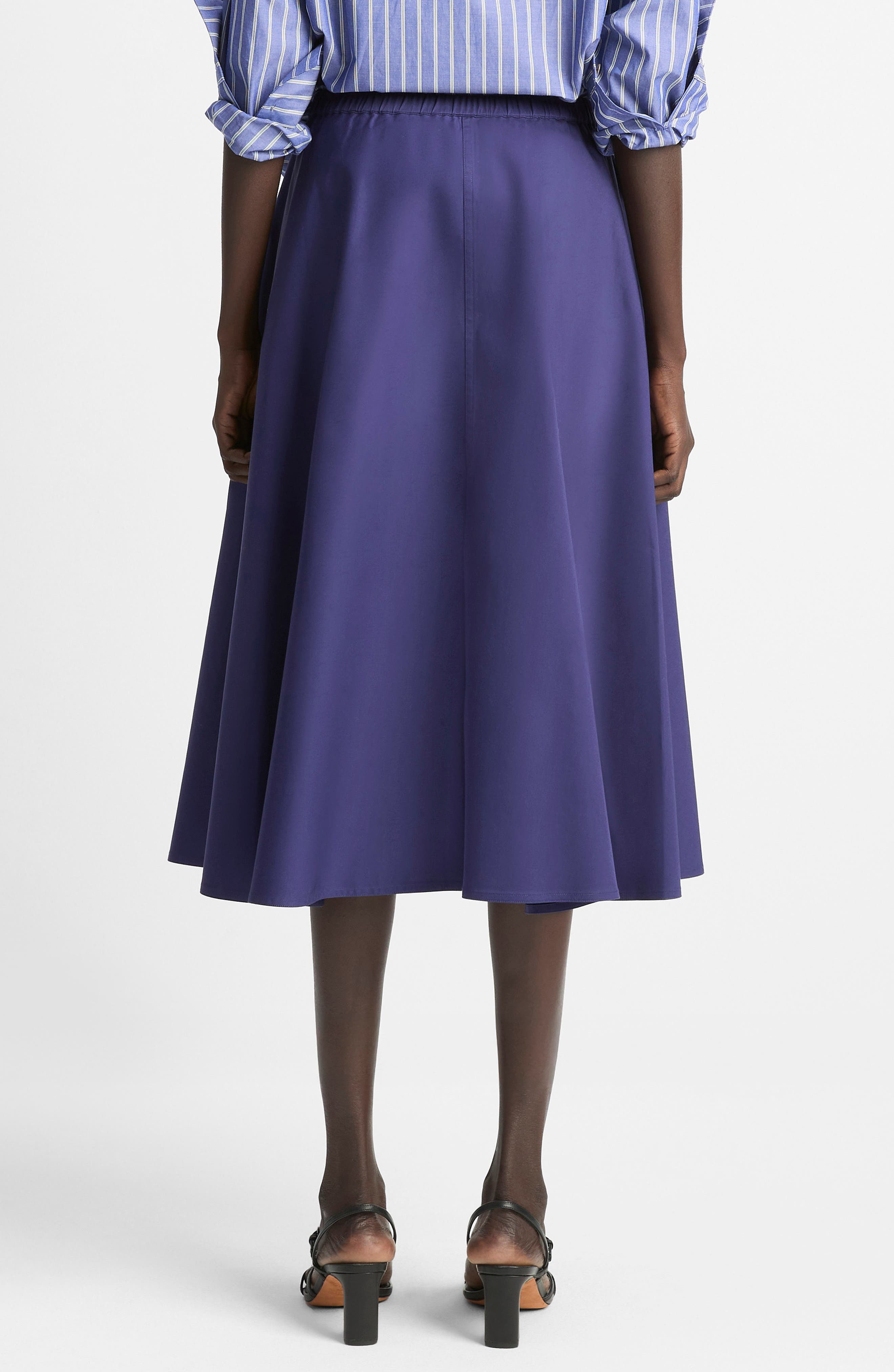 Vince Stretch Cotton Midi Skirt in Deep Iris at Nordstrom - 2