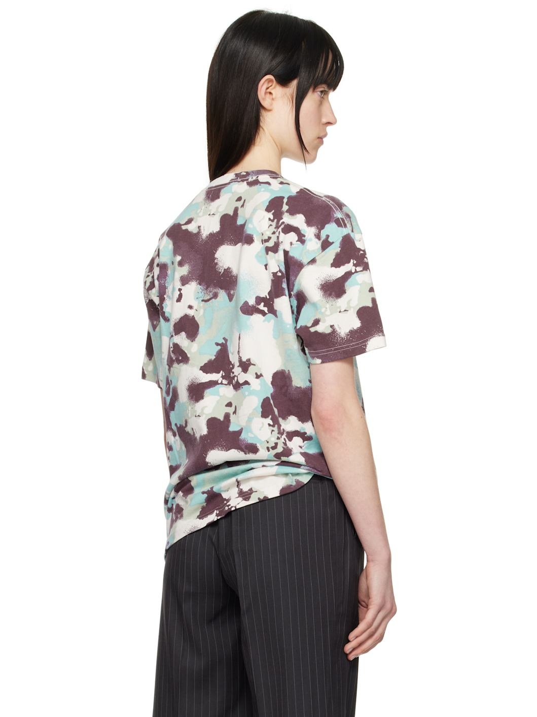 Blue & Purple Map Camo Oversized T-shirt - 3