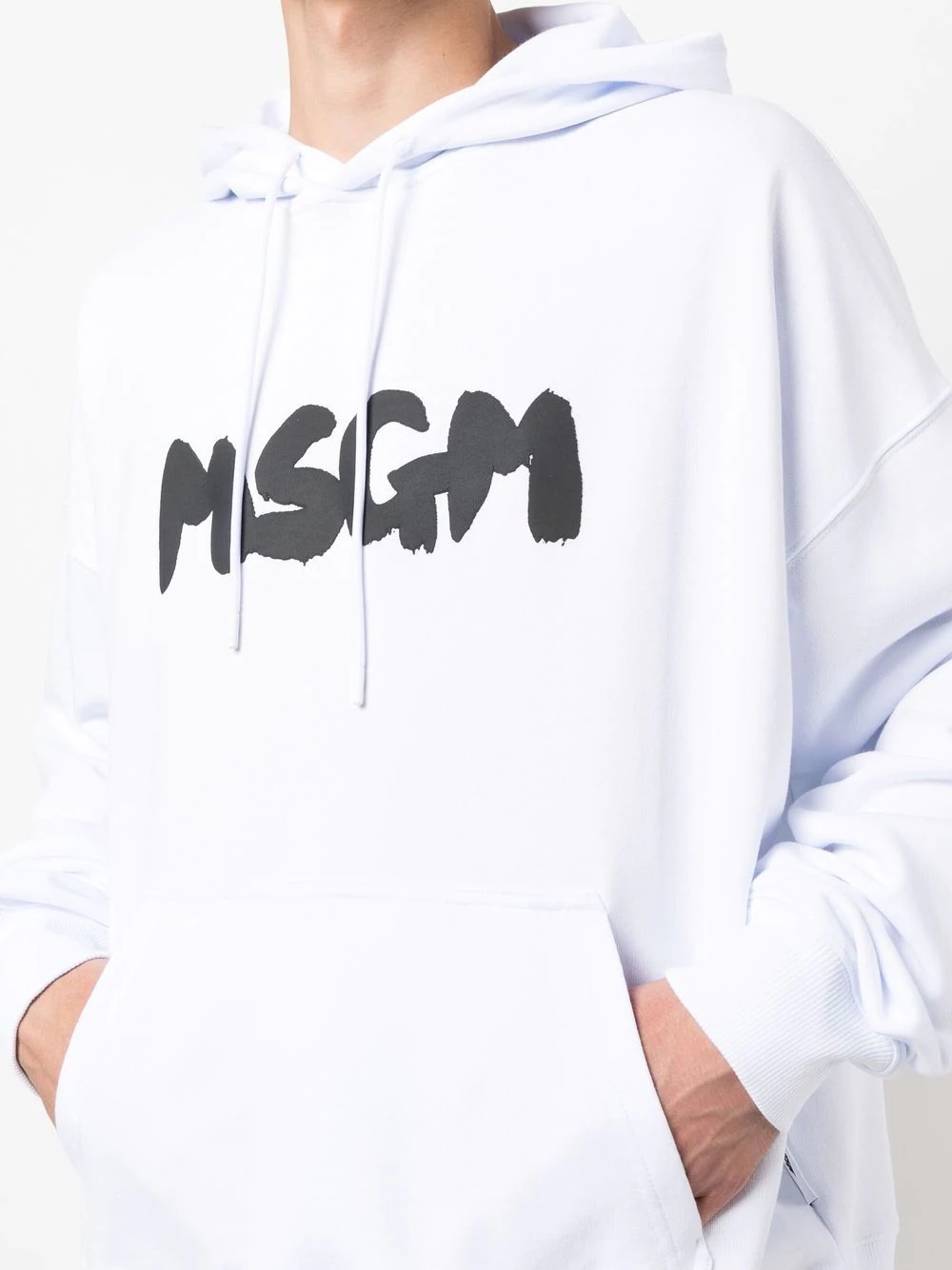 logo-print cotton hoodie - 5