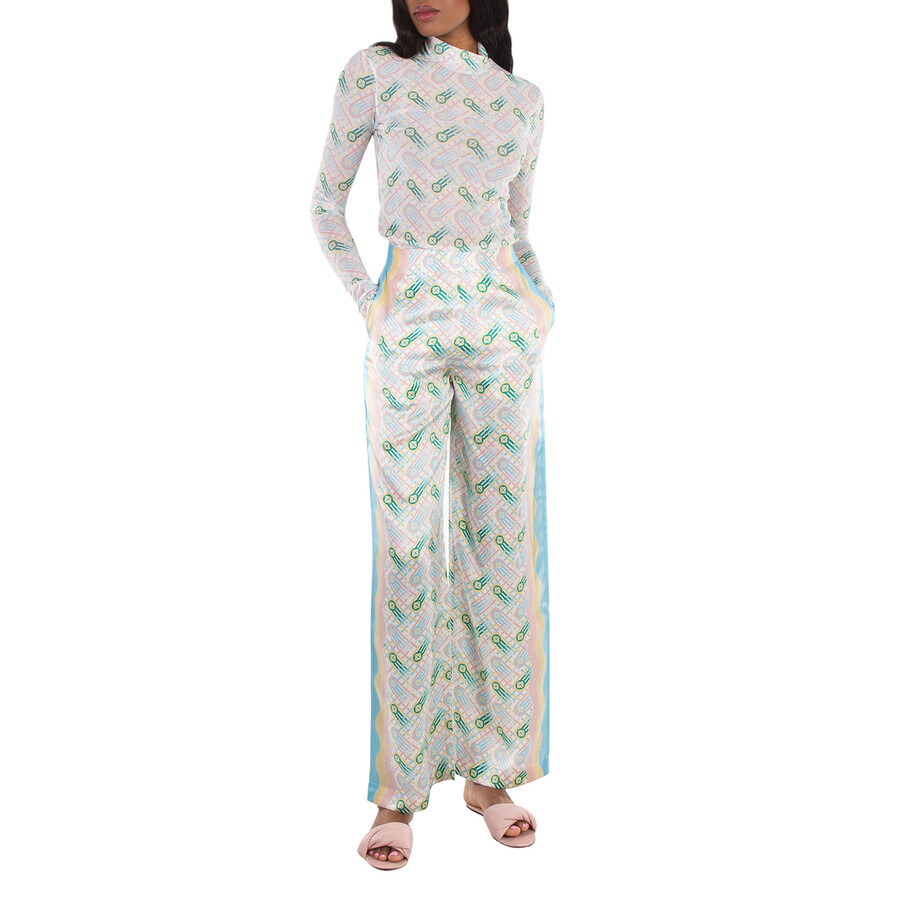 Casablanca Ladies Multicolor Ping Pong Monogram Print Top - 3