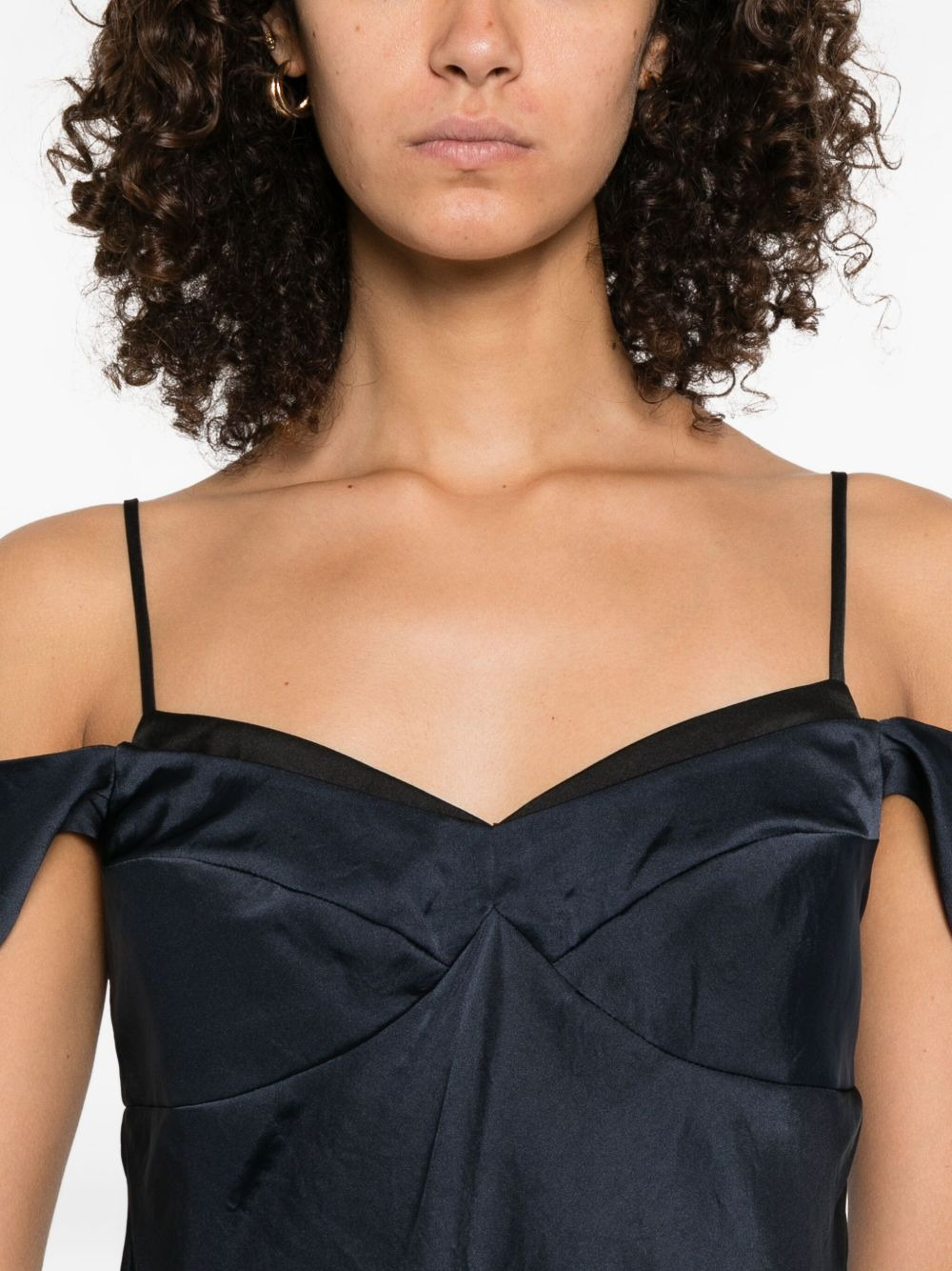 off-shoulder satin top - 5