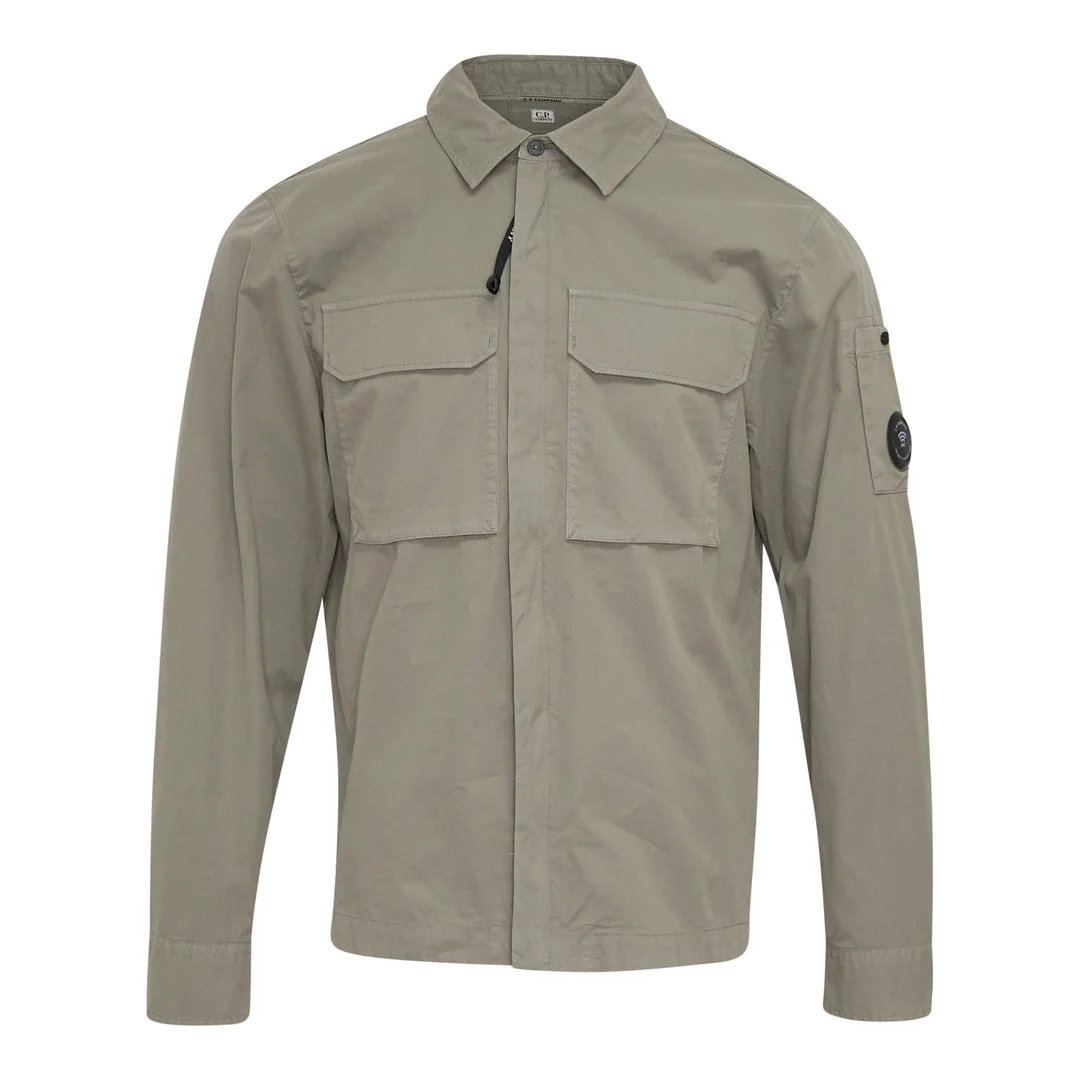 Organic Gabardine Zipped Overshirt - 1