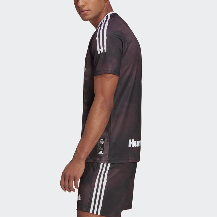 adidas x Crossover Printing Soccer/Football Sports Short Sleeve Jersey real Madrid Black GJ9110 - 6