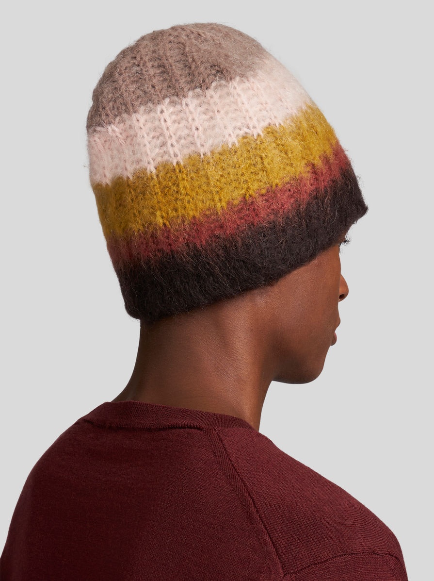 STRIPED MOHAIR BERET - 2