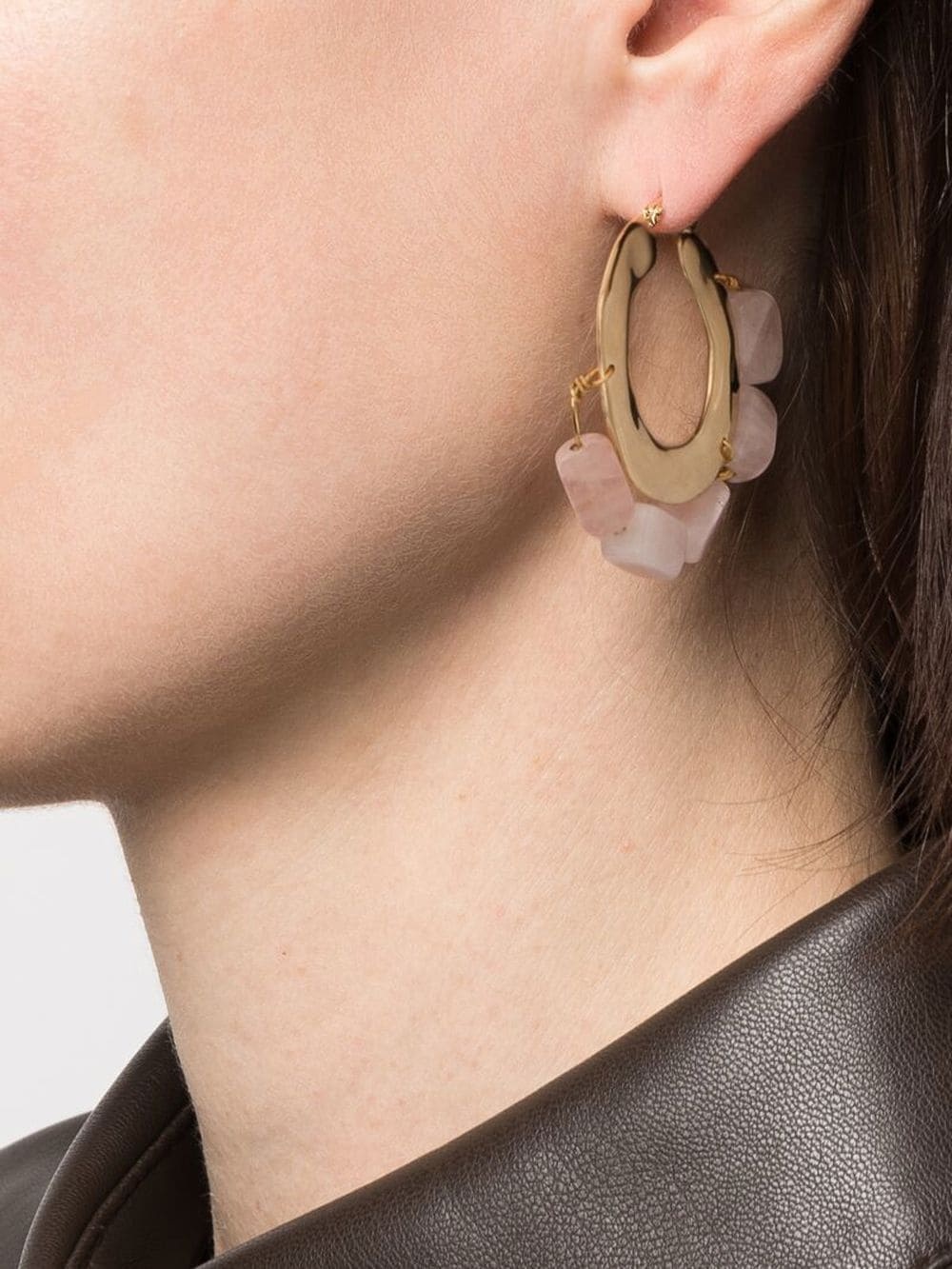 crystal-embellished hoop earrings - 2