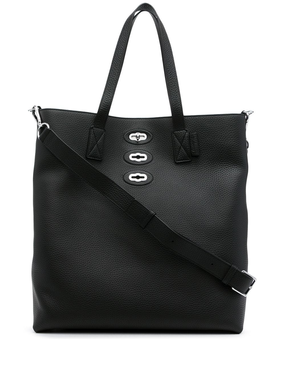 pebble-leather twist-lock tote - 1