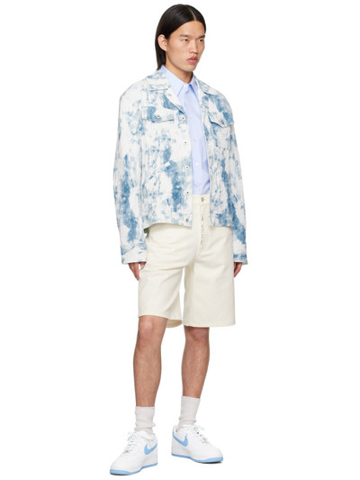 FENG CHEN WANG Blue & White Printed Jacket outlook