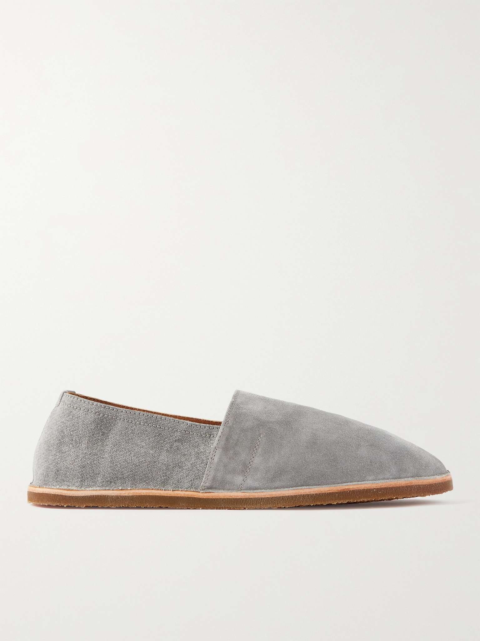 Suede and Linen Espadrilles - 1