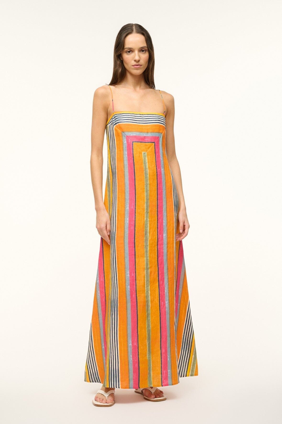 STAUD LAURA DRESS MULTI BAYADERE STRIPE - 2