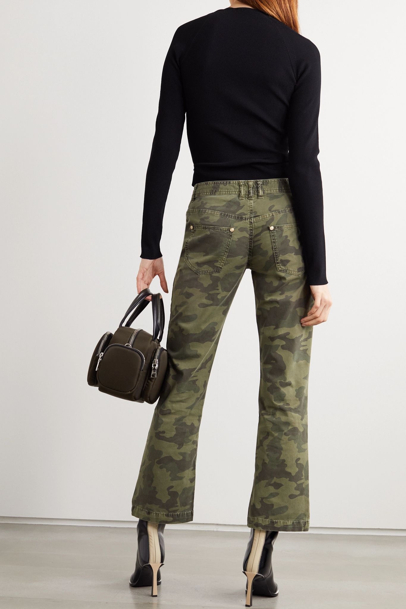 Camouflage-print high-rise straight-leg jeans - 4