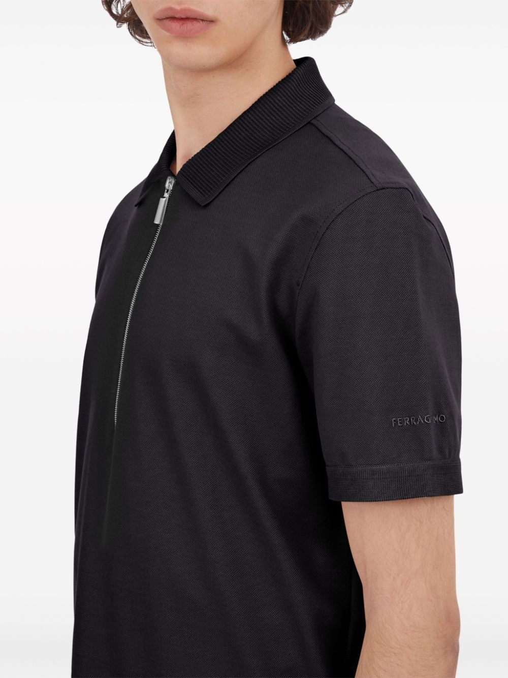 logo-embroidered cotton polo shirt - 5