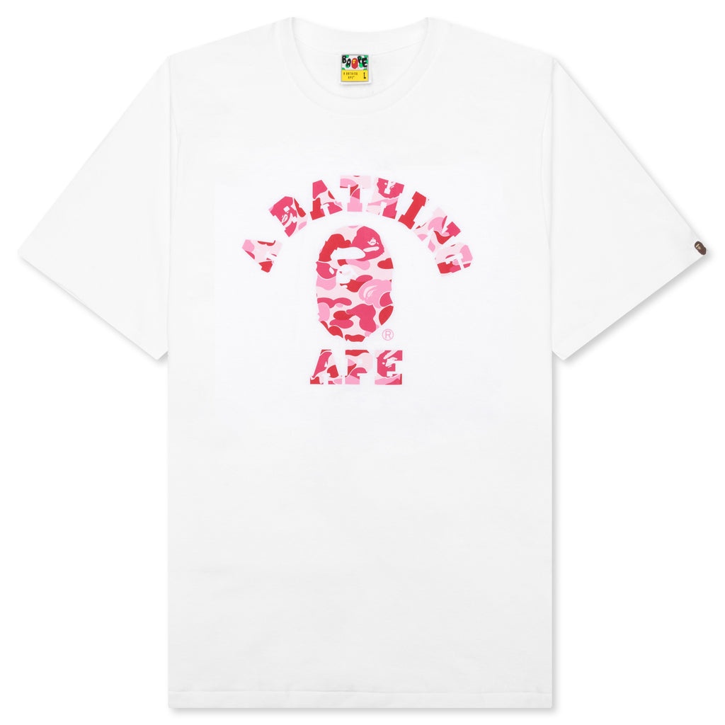 ABC CAMO COLLEGE TEE - WHITE/PINK - 1