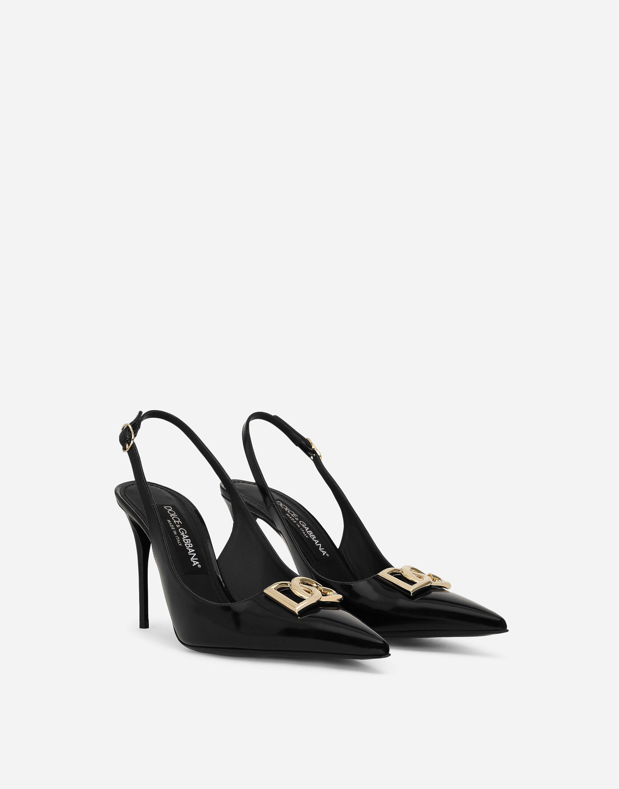 Polished calfskin slingbacks - 2