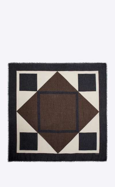 SAINT LAURENT large square scarf in modal and cashmere outlook