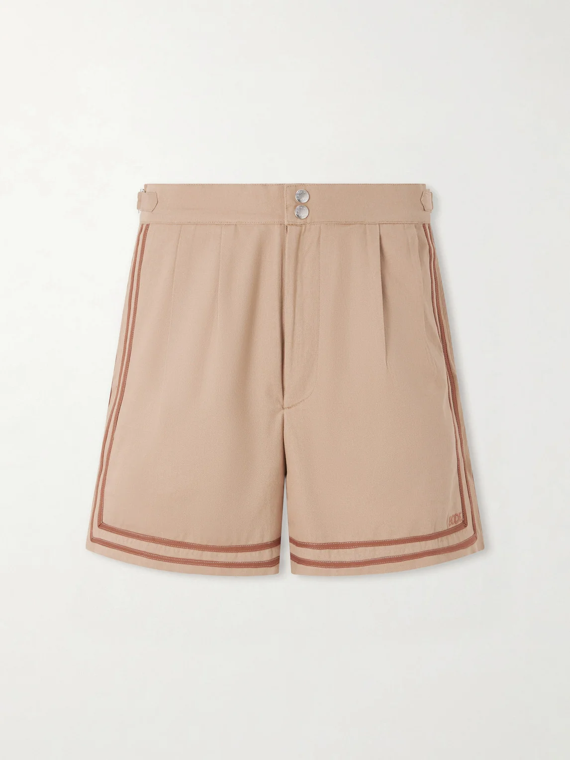 Straight-Leg Pleated Cotton-Twill Shorts - 1