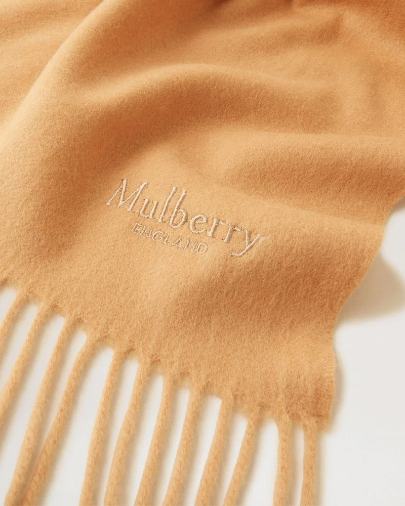 Mulberry Solid Merino Wool Scarf Camel Merino Wool outlook