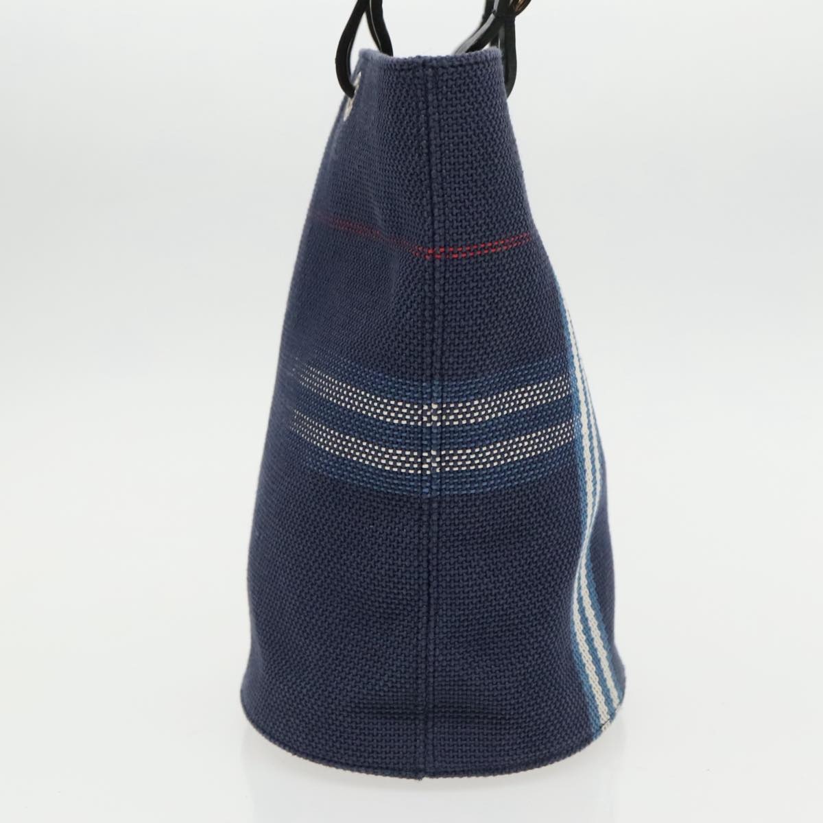 Burberry Nova Check Tote Bag Canvas Navy Silver - 4