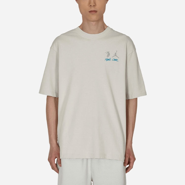 Air Jordan x Union Crossover Solid Color Breathable Logo Round Neck Short Sleeve US Edition Gray DM2 - 3